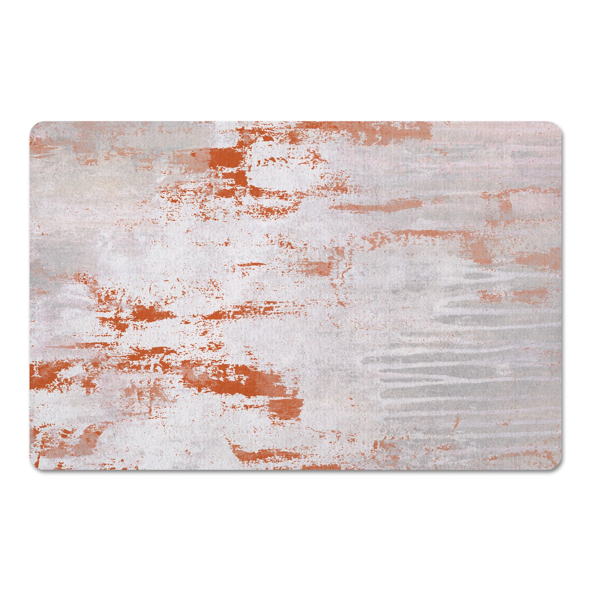 Gray and Orange Marble  27x18 Floor Mat