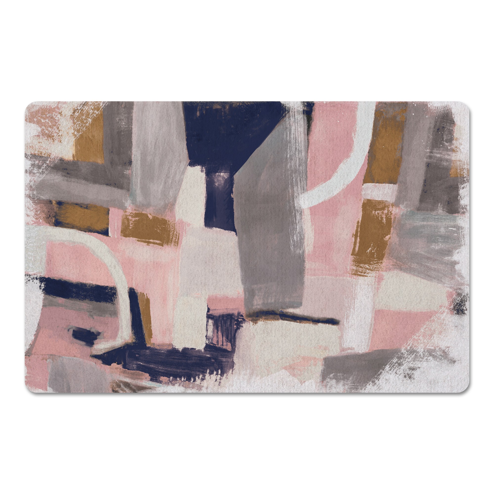 Pink and Blue Abstract Shapes 27x18 Floor Mat