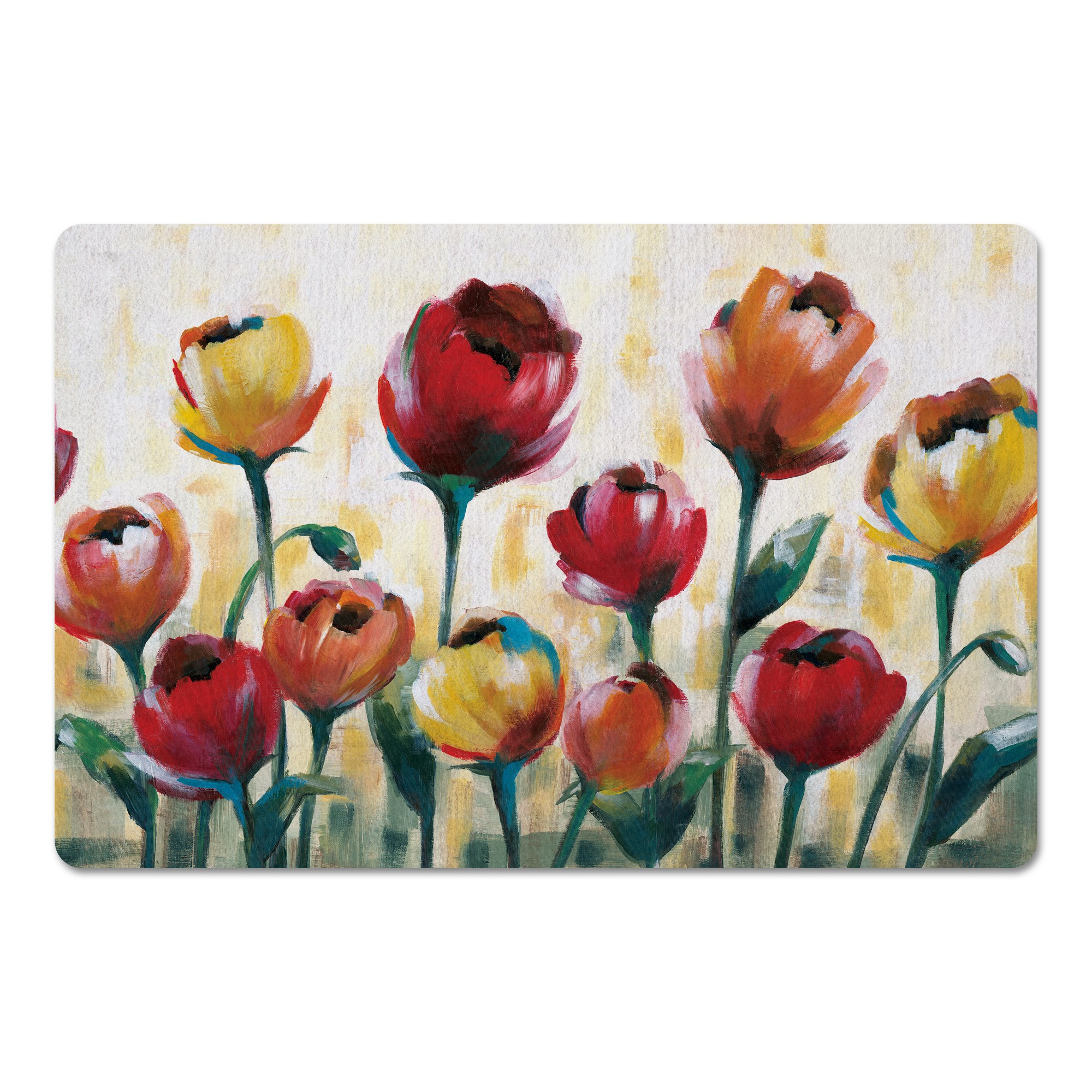 Painted Abstract Tulips 27x18 Floor Mat