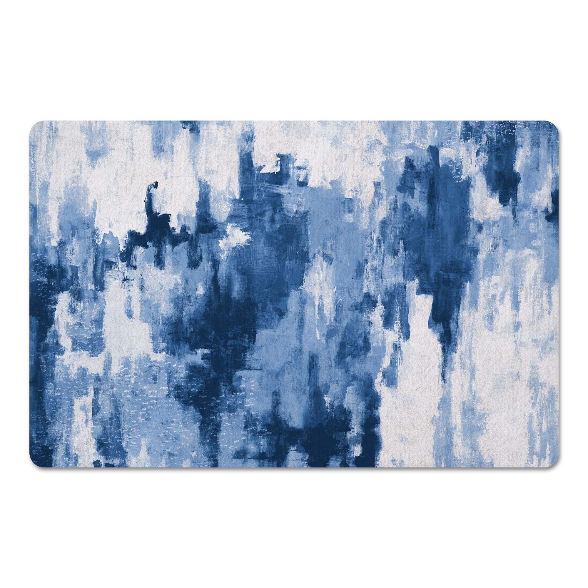 Blue Brush Strokes 27x18 Floor Mat