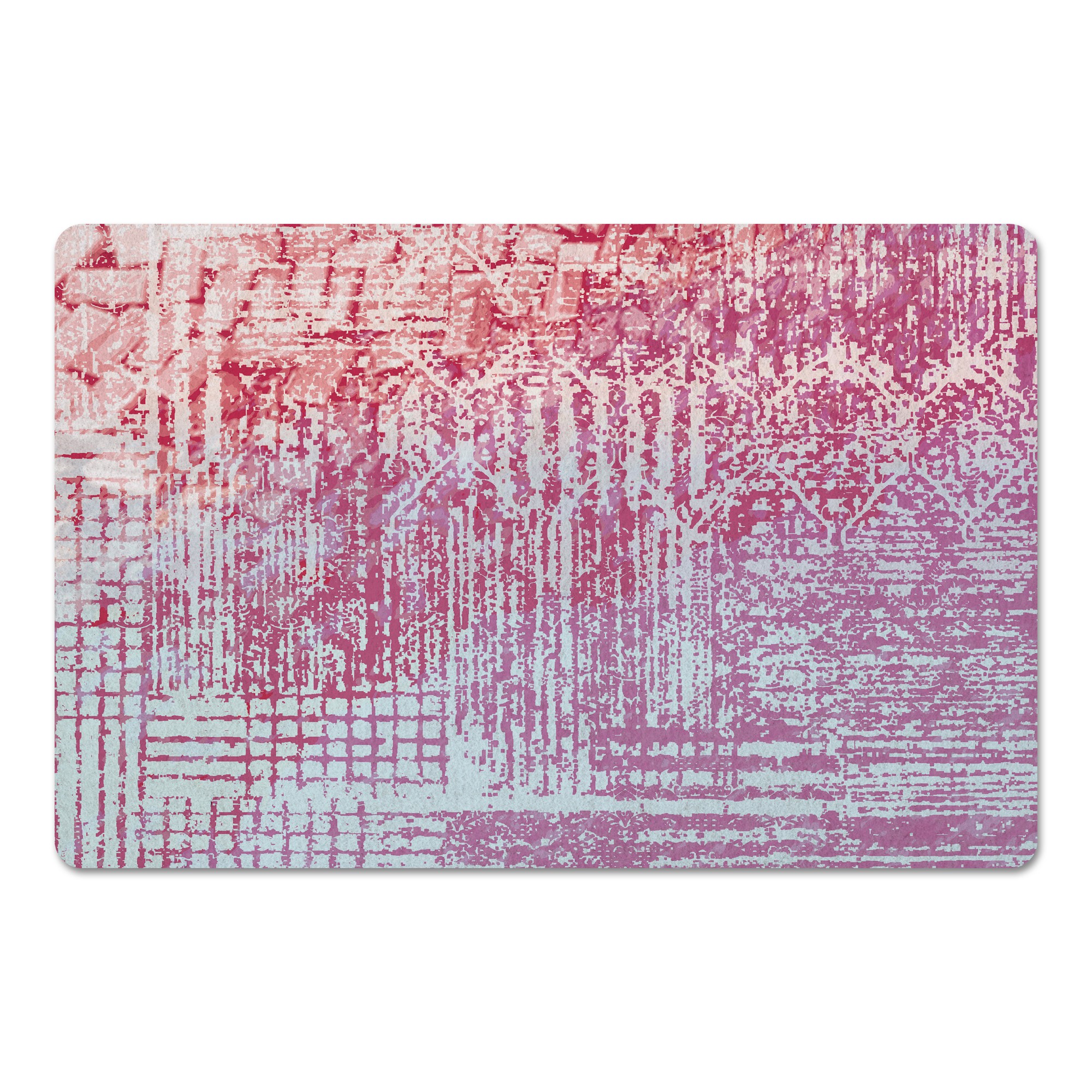 Pink and Purple Distressed Textile 27x18 Floor Mat