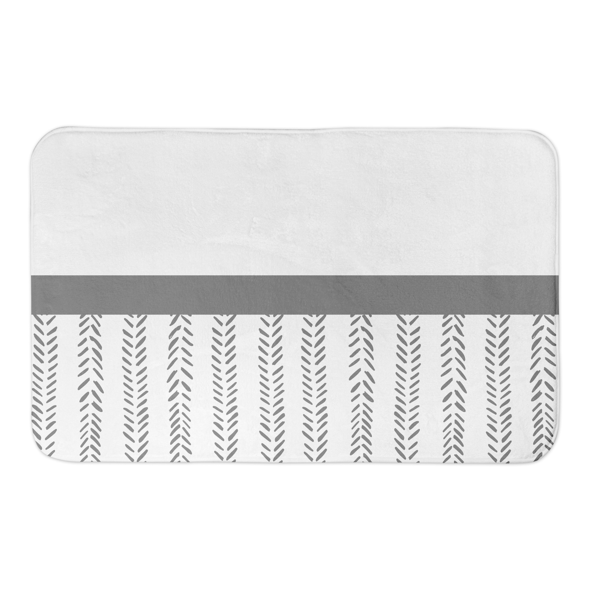 Gray Petal Lines 34x21 Bath Mat