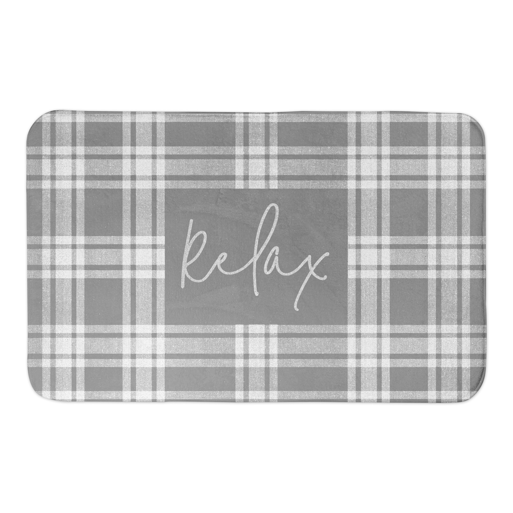 Relax Simple Plaid  34x21 Bath Mat