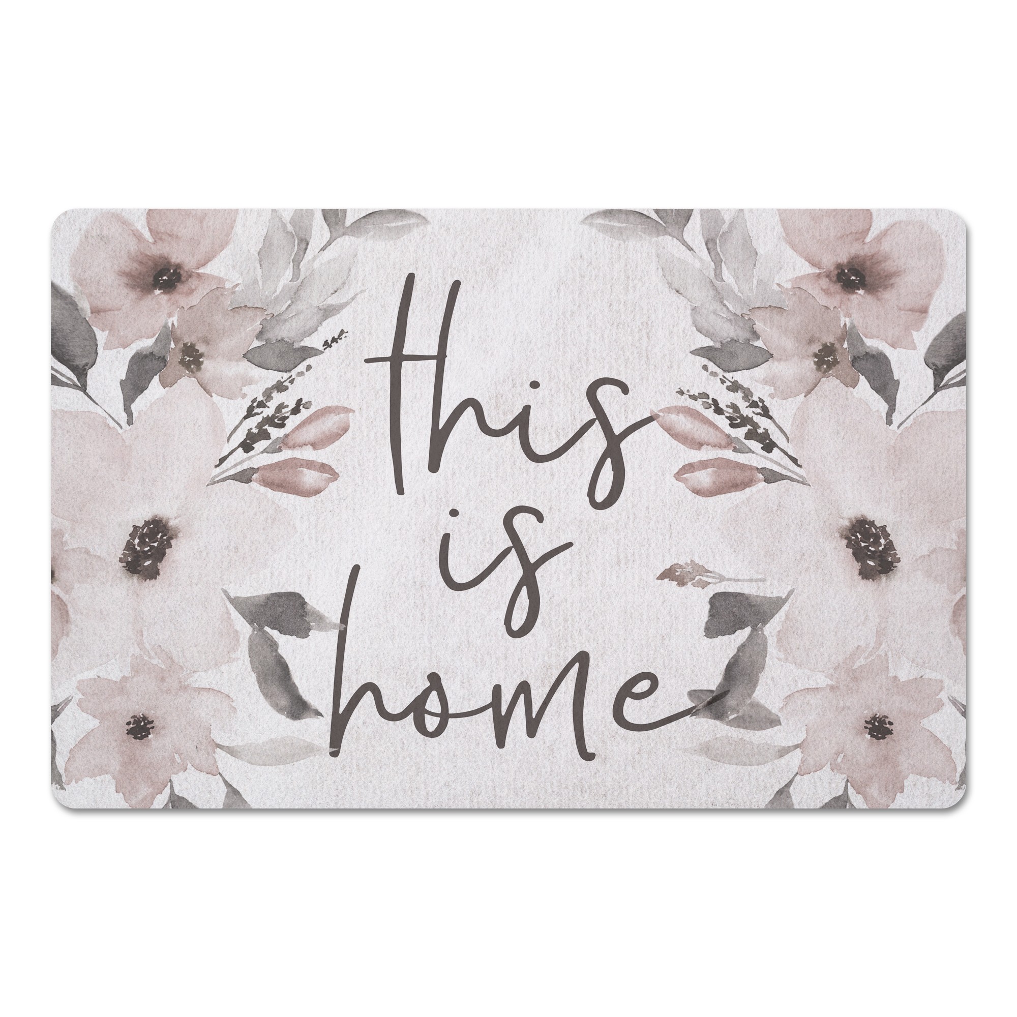 Floral This Is Home  27x18 Floor Mat