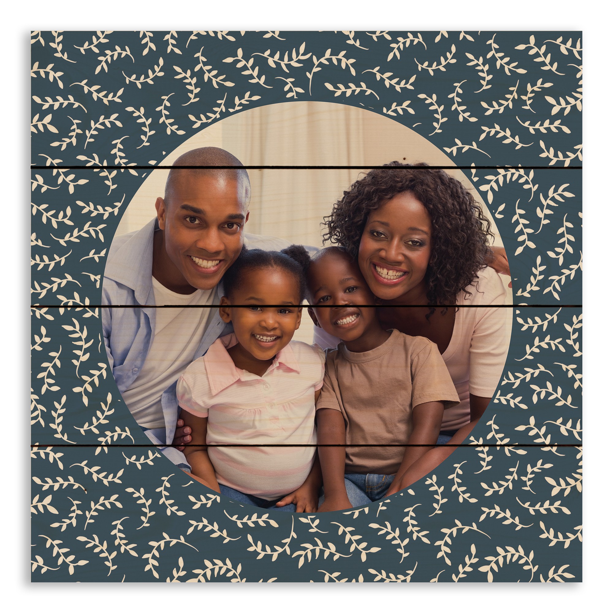 Soft Blue Vines 14x14 Personalized Pallet Wood Art