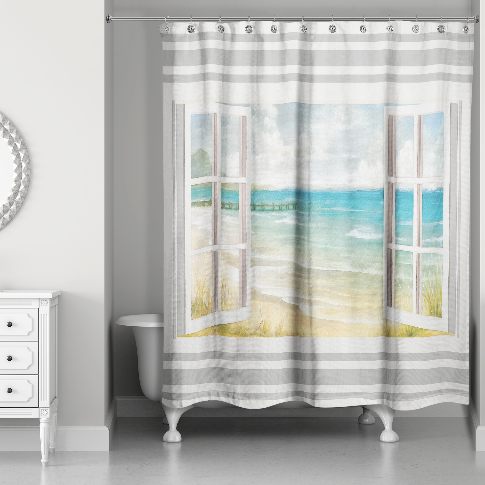 Beach Window Shower Curtain