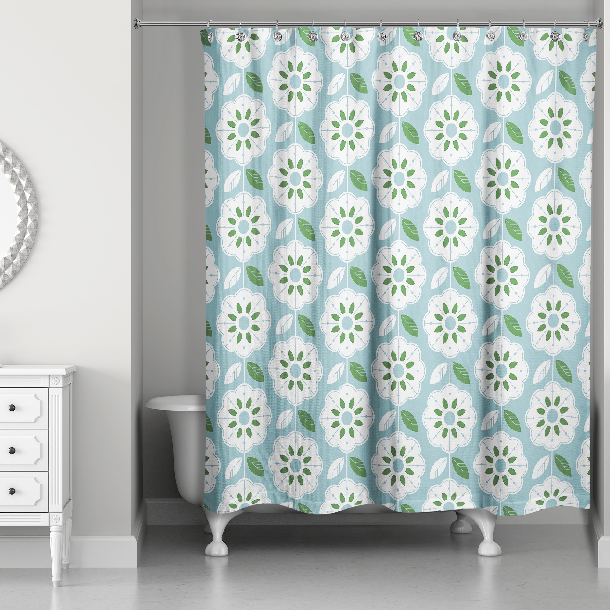 Mod Flowers Shower Curtain