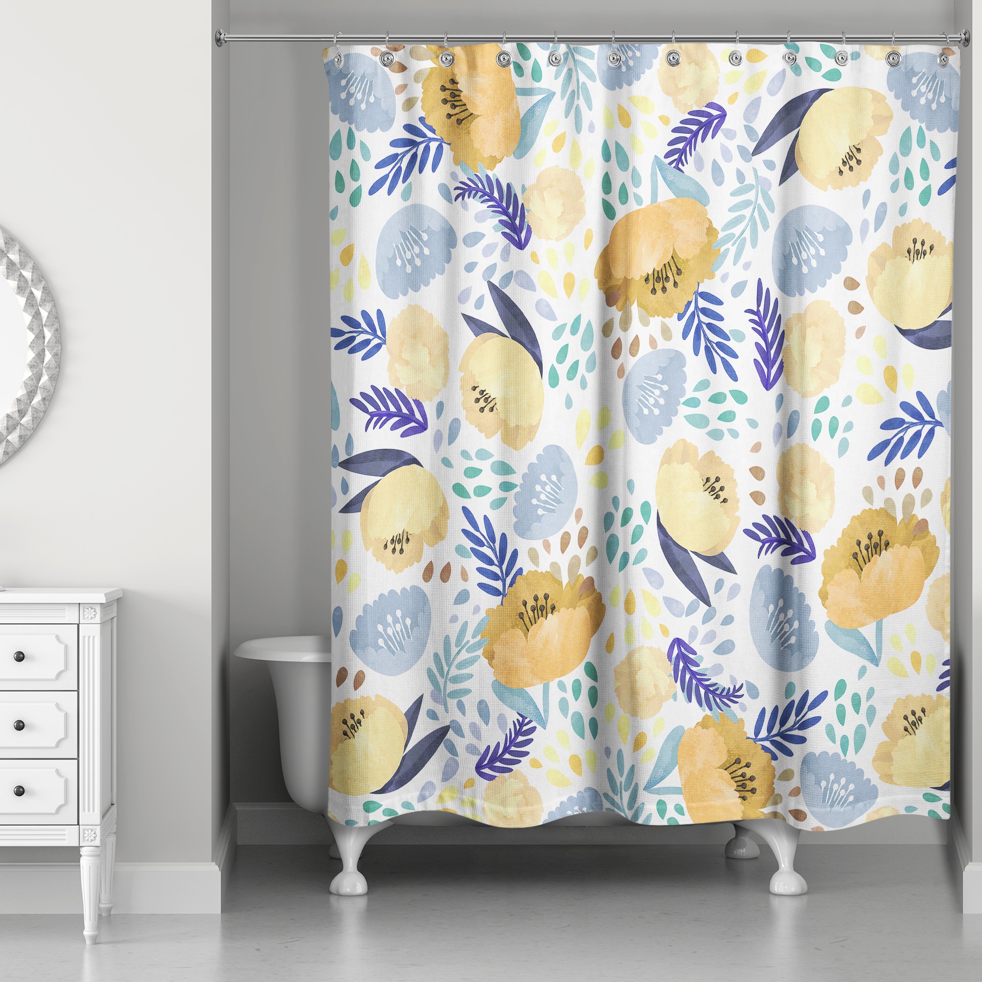 Watercolor Floral  Shower Curtain