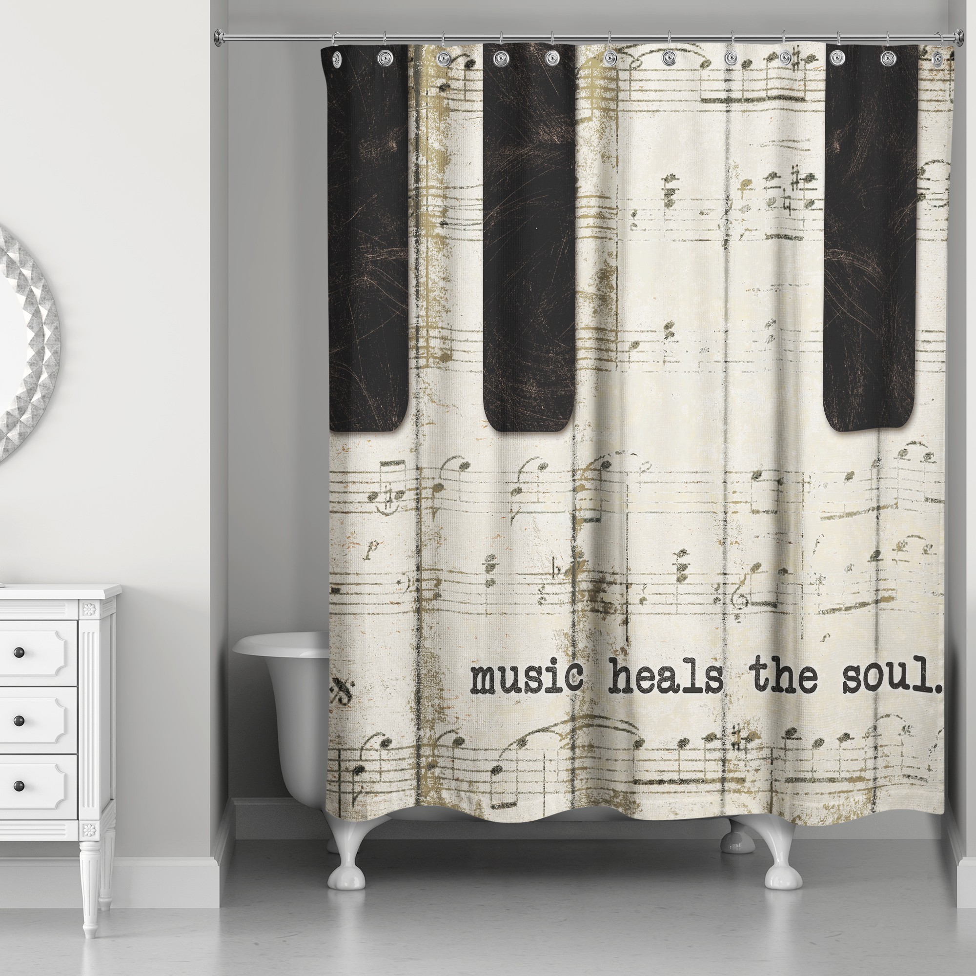 Music Heals The Soul 71x74 Shower Curtain