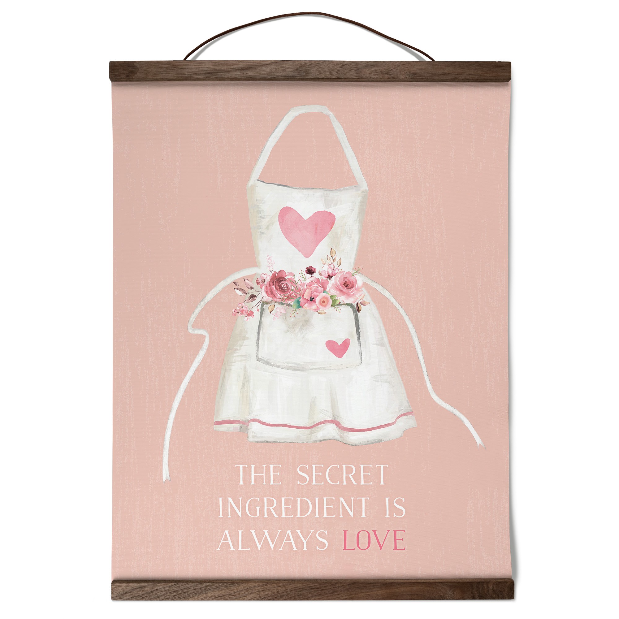 The Secret Ingredient is Love 12x16 Teak Hanging Canvas