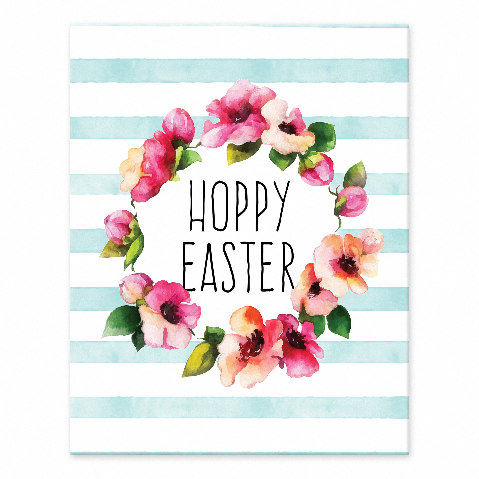 Watercolor Hoppy Easter 11x14 Tabletop Canvas