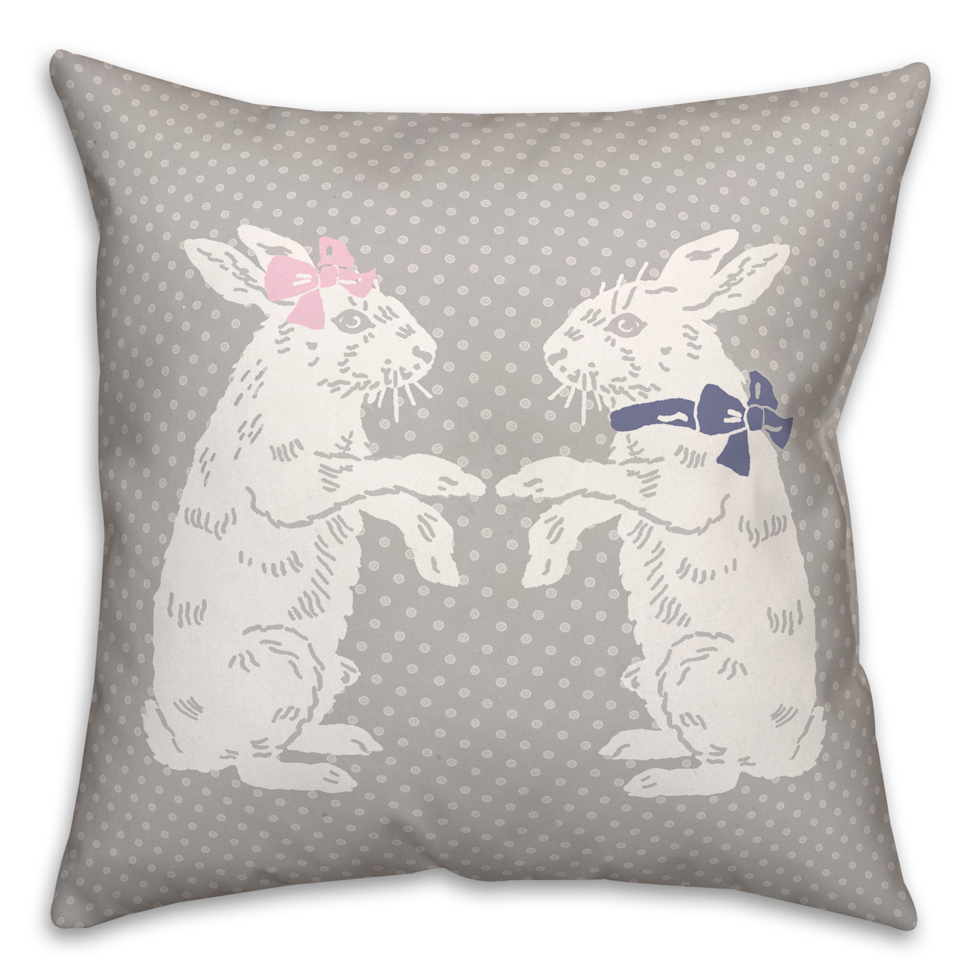 Vintage Bunny Couple Pillow