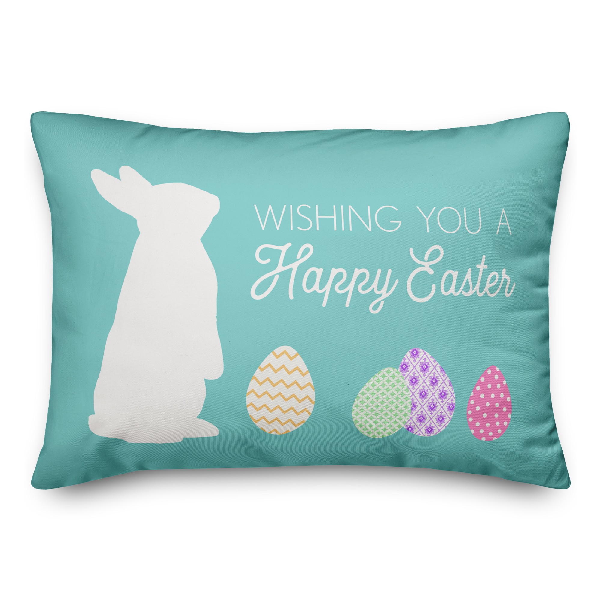 Colorful Happy Easter 14x20 Spun Poly Pillow