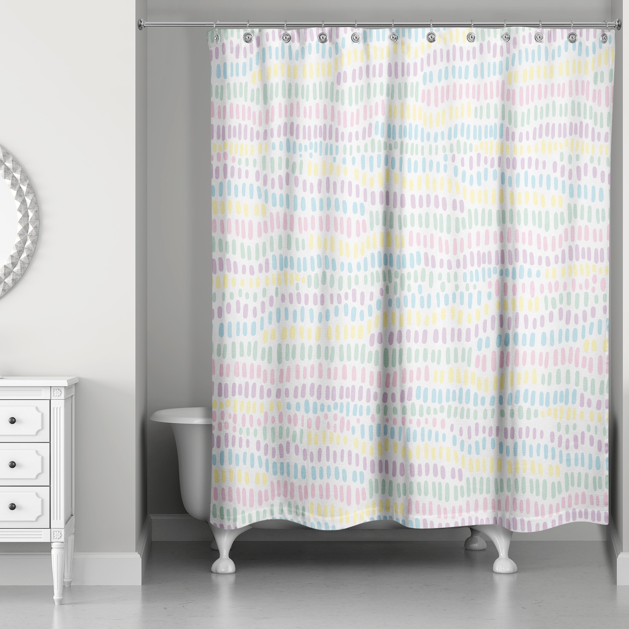 Pastel Strokes 71x74 Shower Curtain