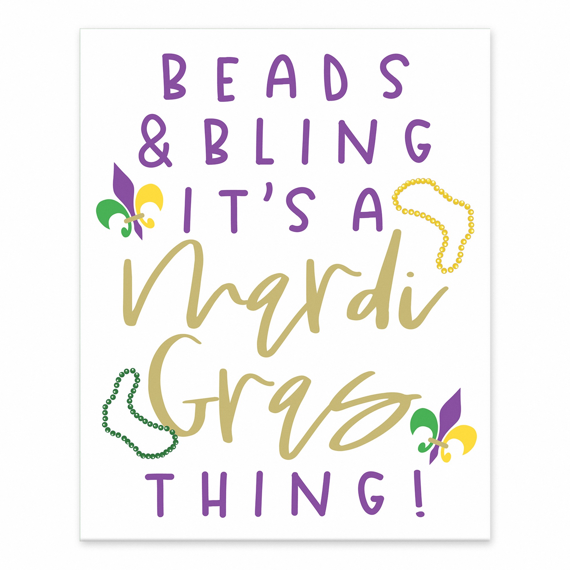 Beads and Bling It's a Mardi Gras Thing 8x10 Tabletop Canvas