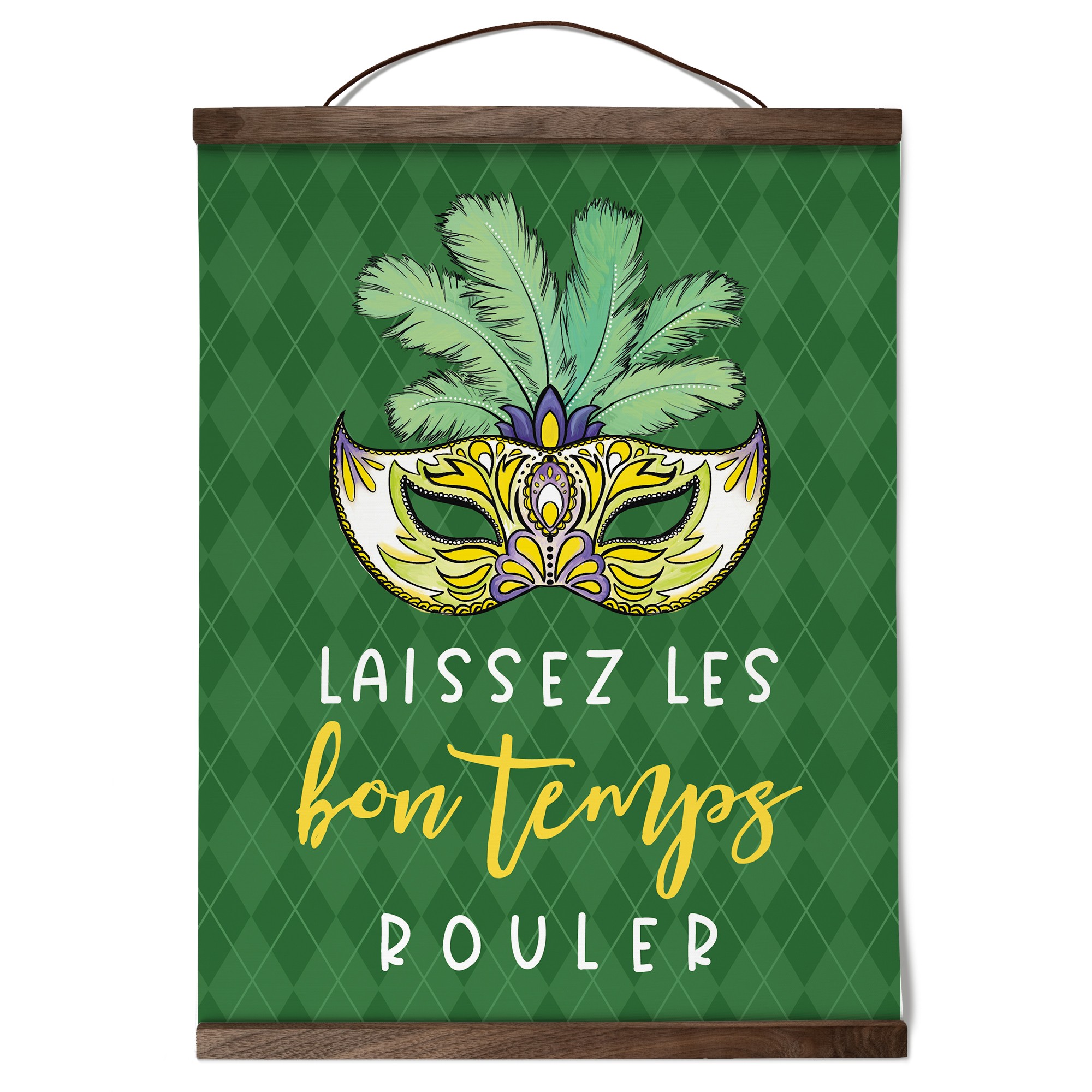 Laissez Les Bon Temps Rouler 12x16 Teak Hanging Canvas