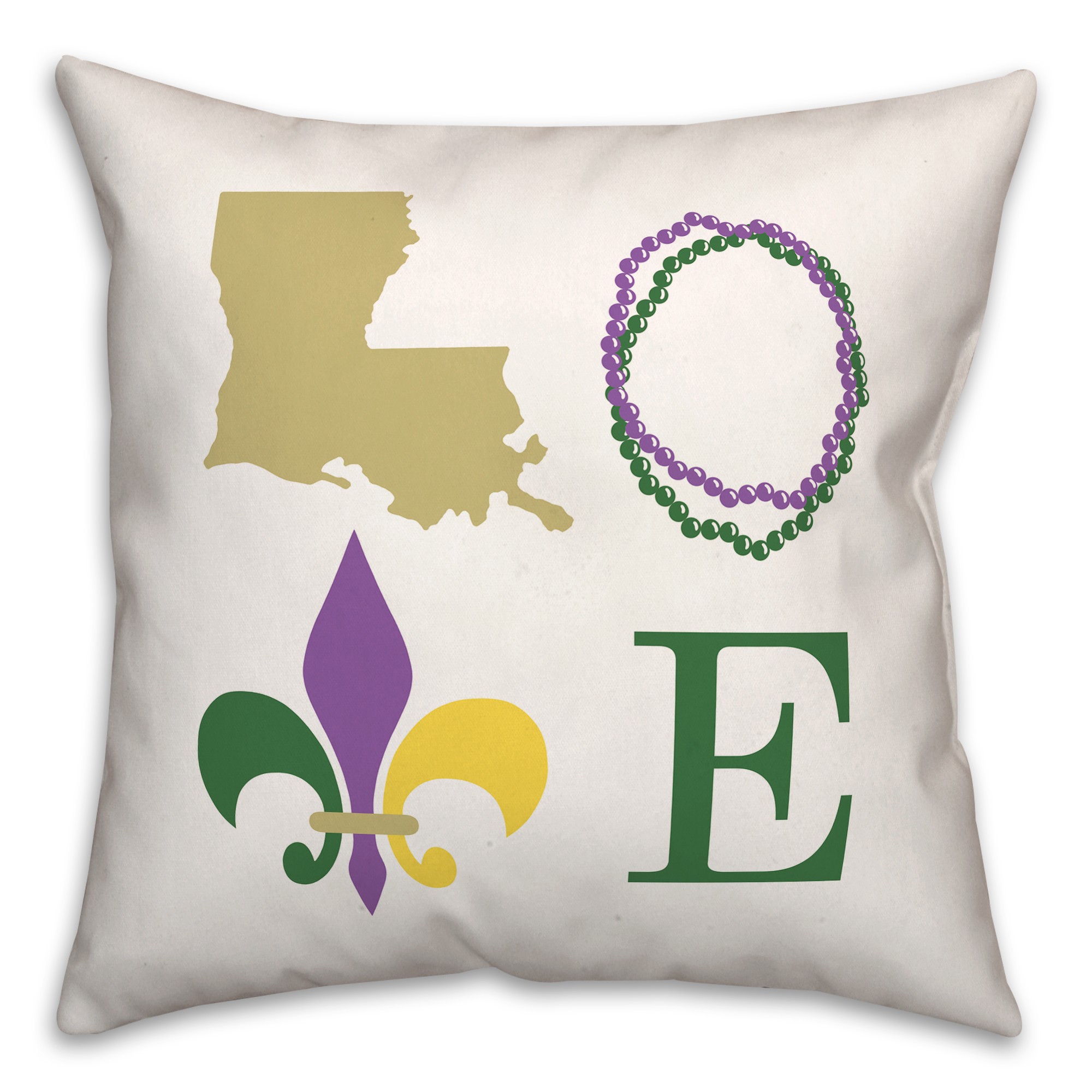 Louisiana Love 18x18 Spun Poly Pillow