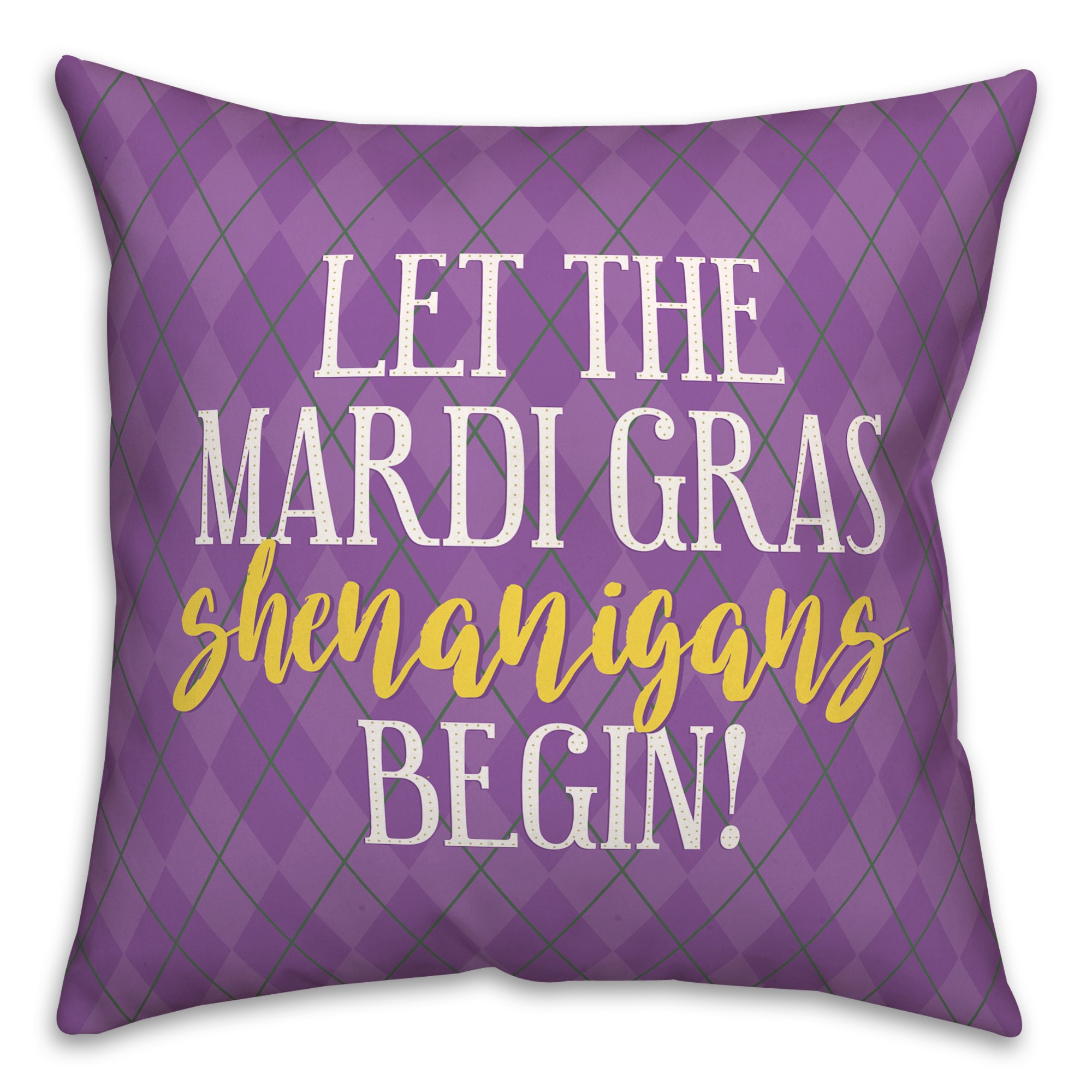 Mardi Gras Shenanigans 18x18 Spun Poly Pillow