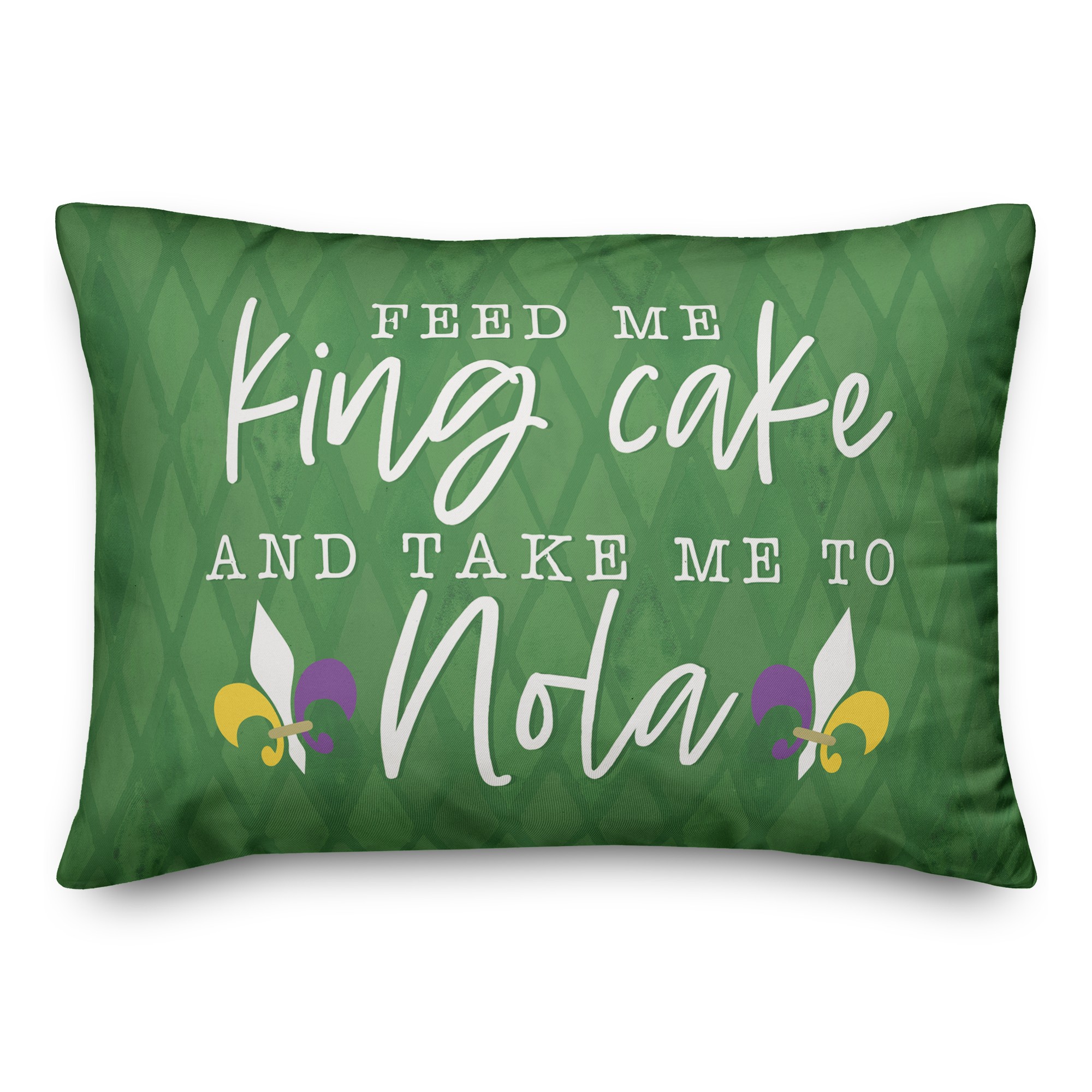 Feed Me King Cake and Take Me to Nola 14x20 Spun Poly Pillow