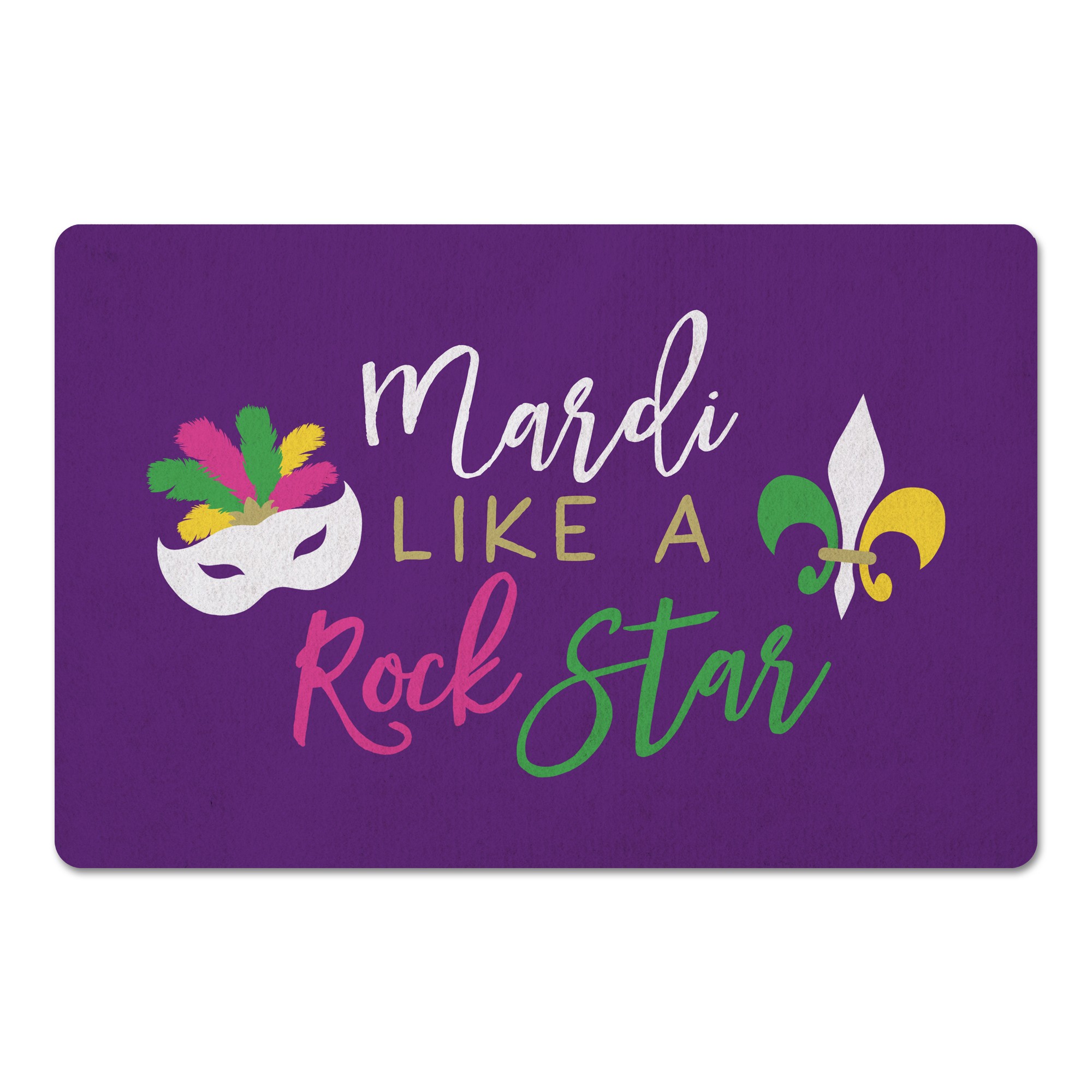 Mardi Like a Rock Star 27x18 Floor Mat
