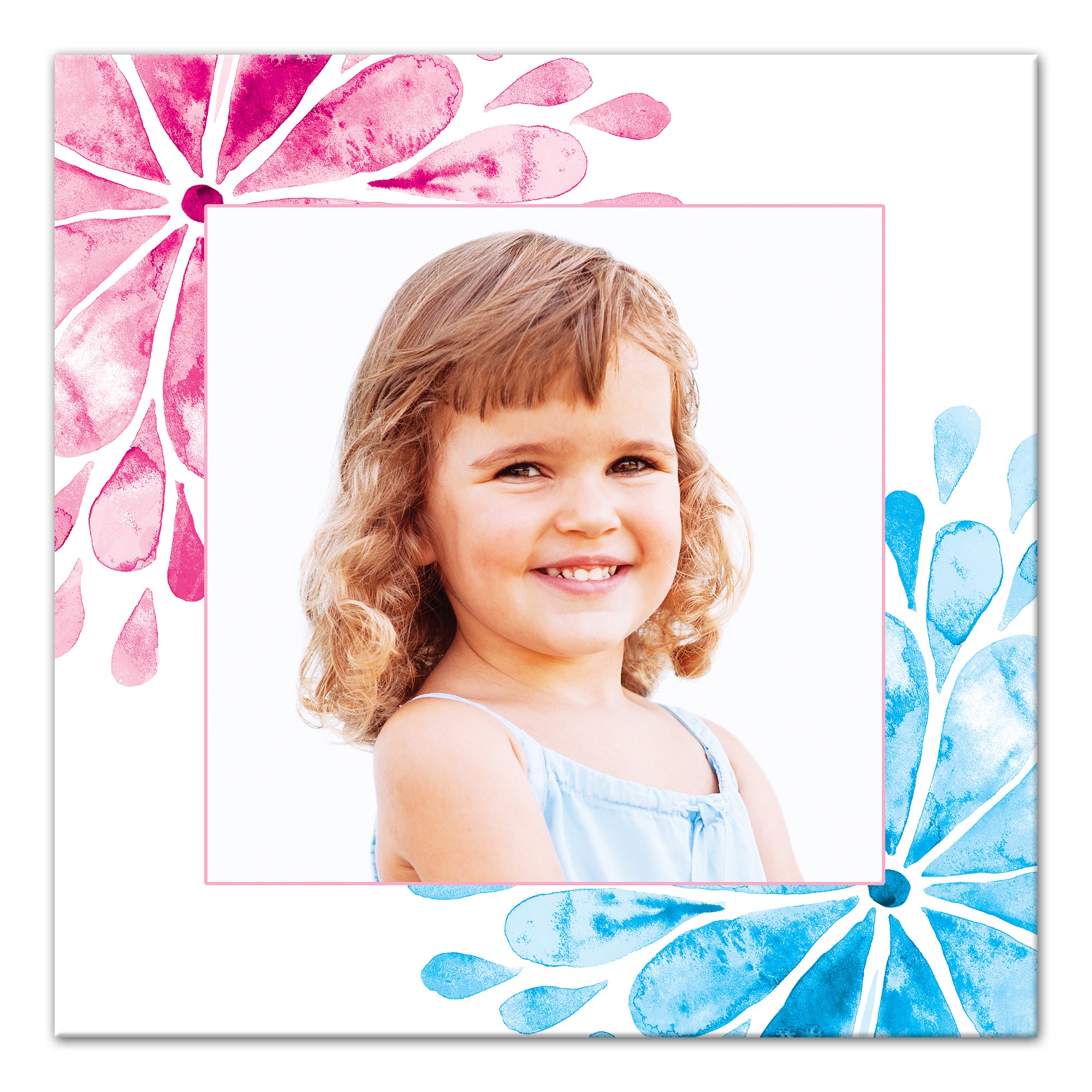 Watercolor Medallions Photo 20x20 Personalized Canvas Wall Art