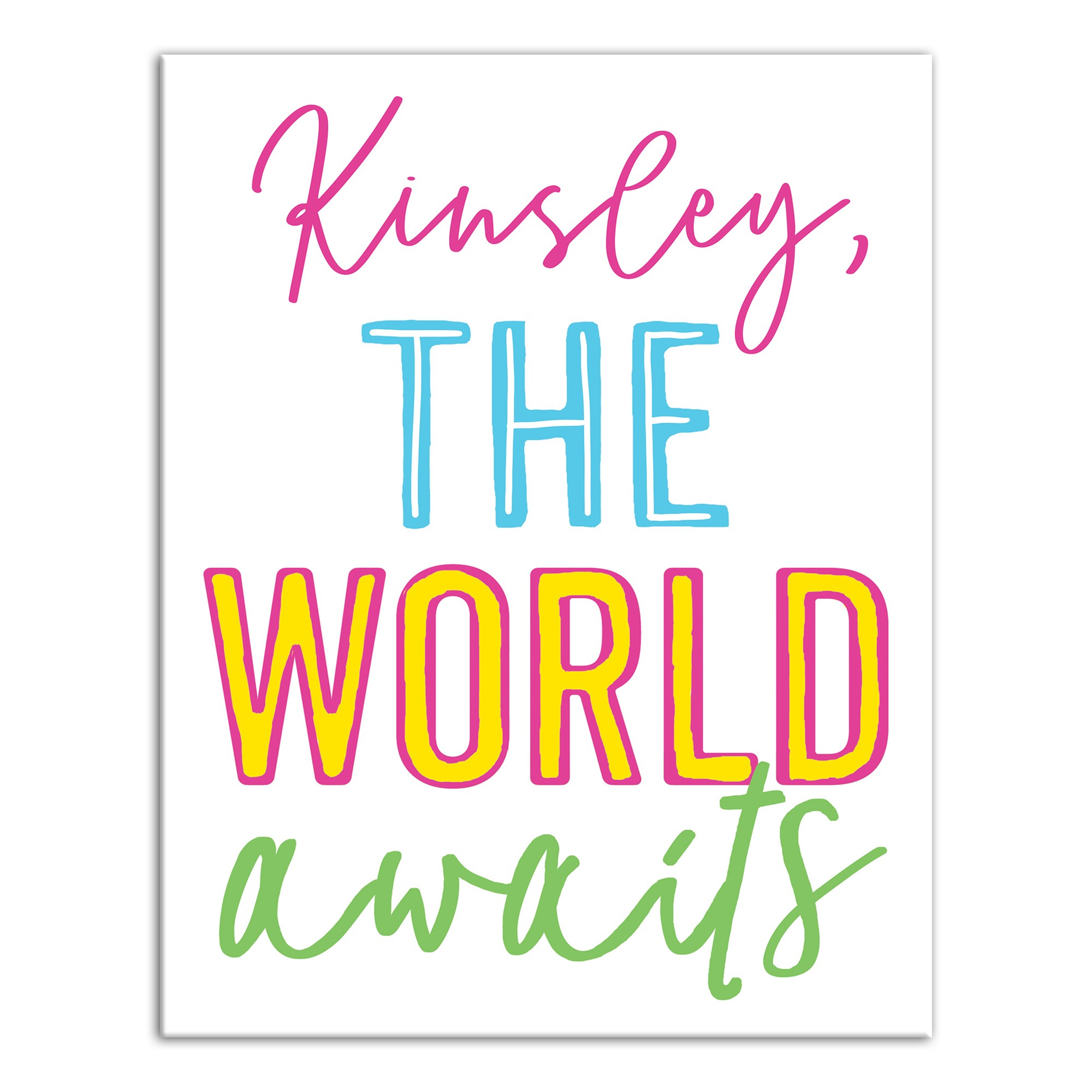 The World Awaits 11x14 Personalized Canvas Wall Art