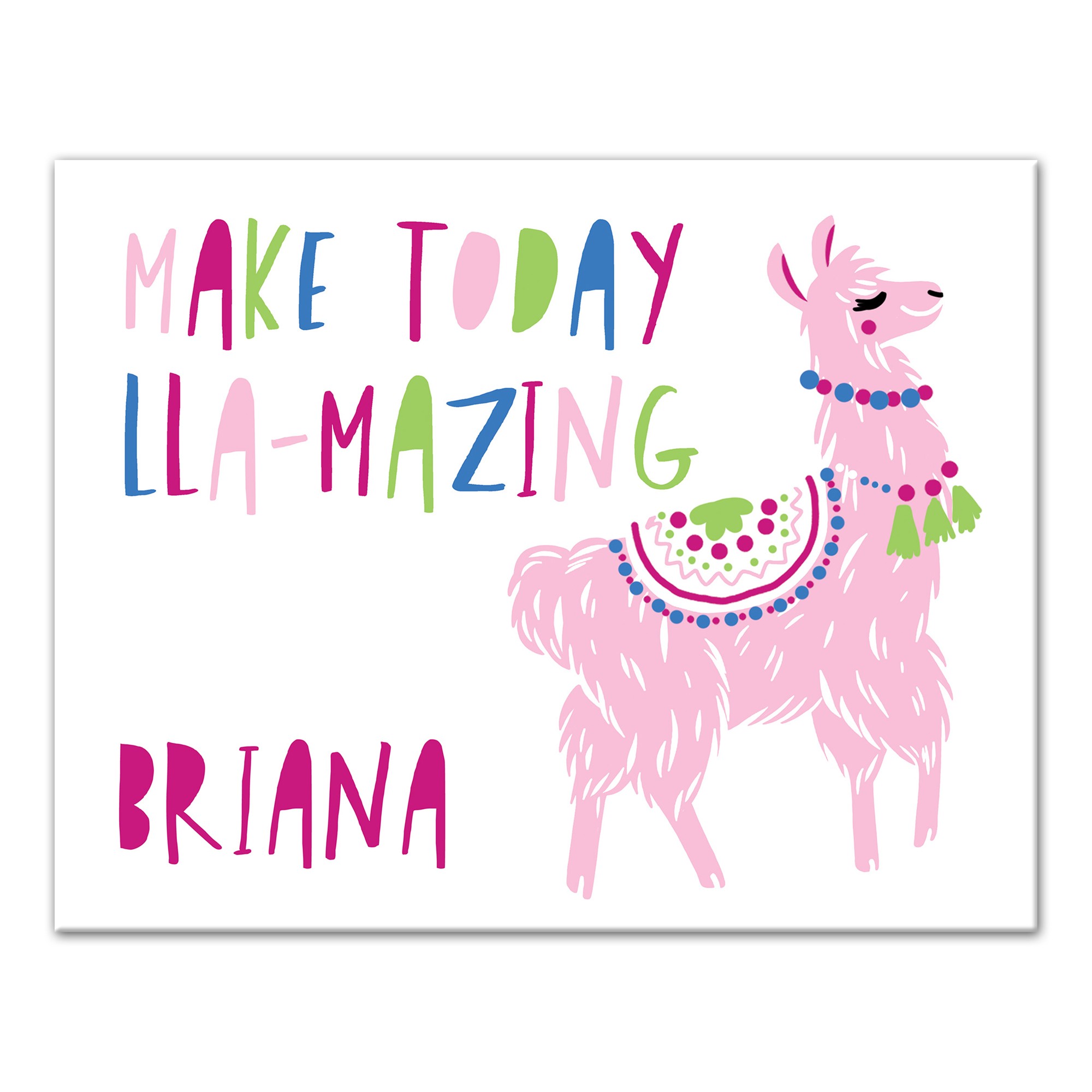 Make Today Lla-mazing 11x14 Personalized Canvas Wall Art