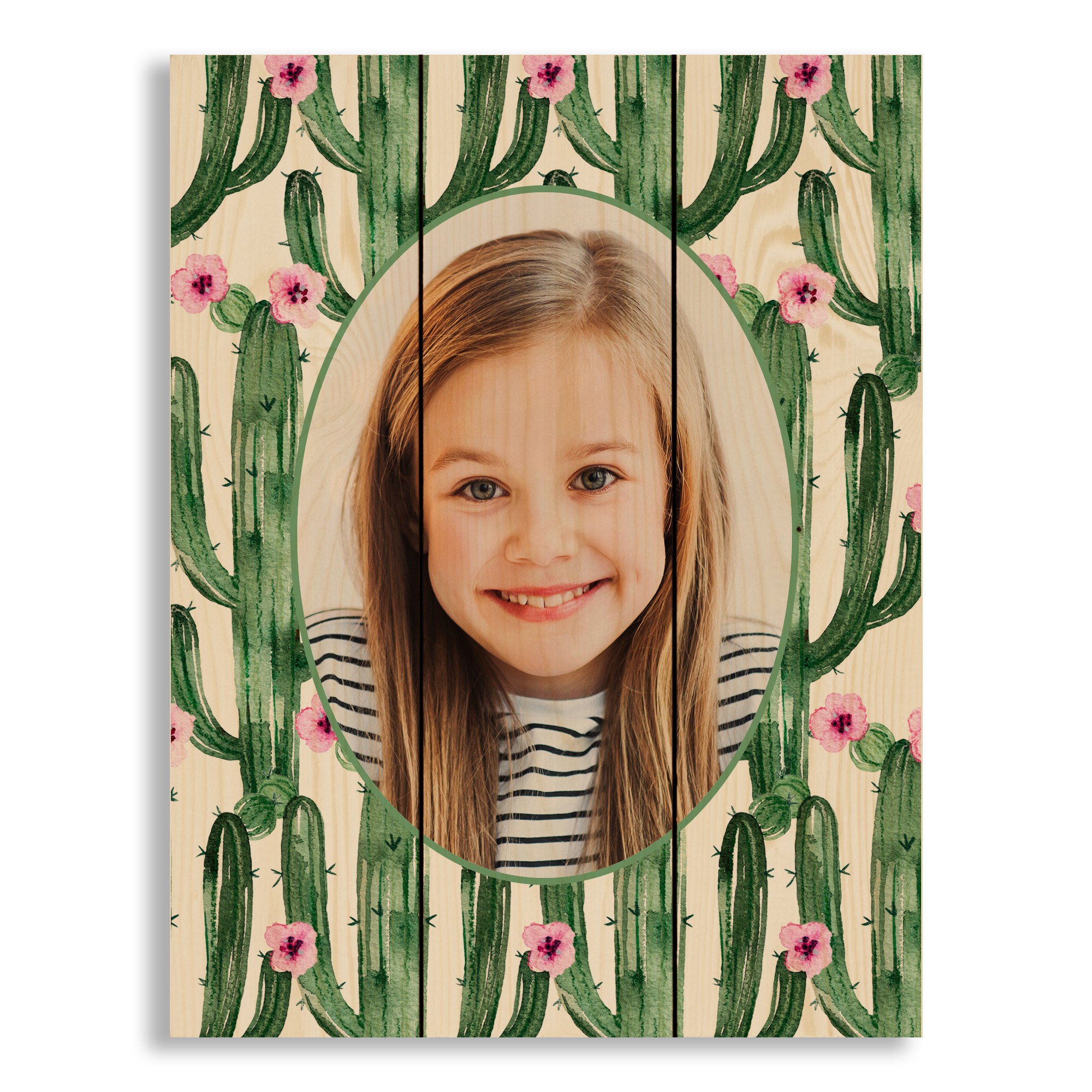 Watercolor Cactus Photo 10.5x14 Personalized Pallet Wood Art