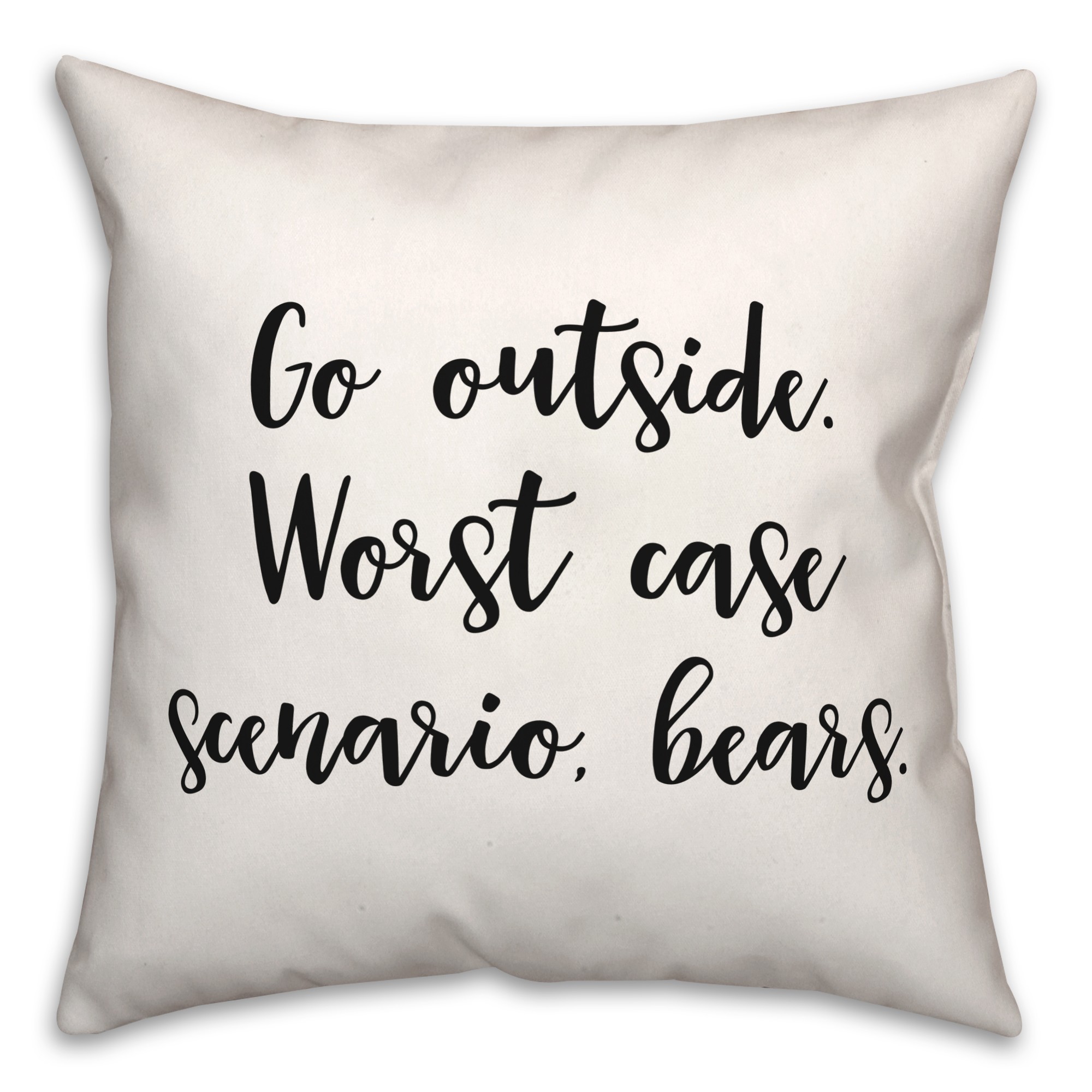 Go Outside 18x18 Spun Poly Pillow