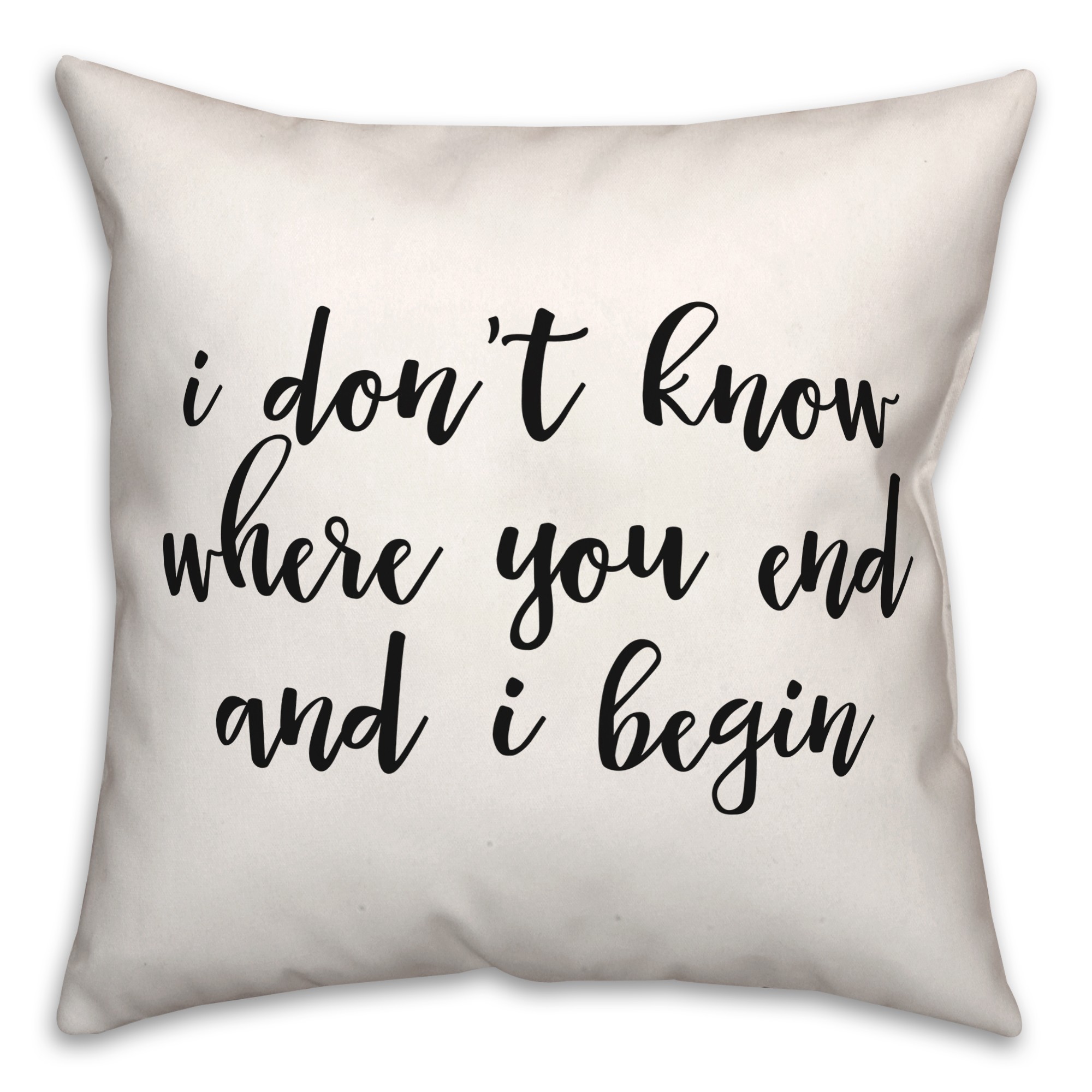 I Don't Know Where You And I Begin 18x18 Spun Poly Pillow