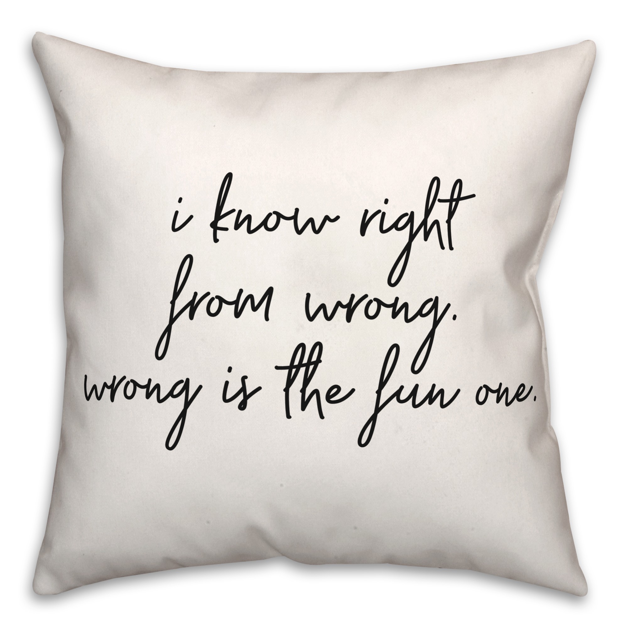 Right From Wrong  18x18 Spun Poly Pillow