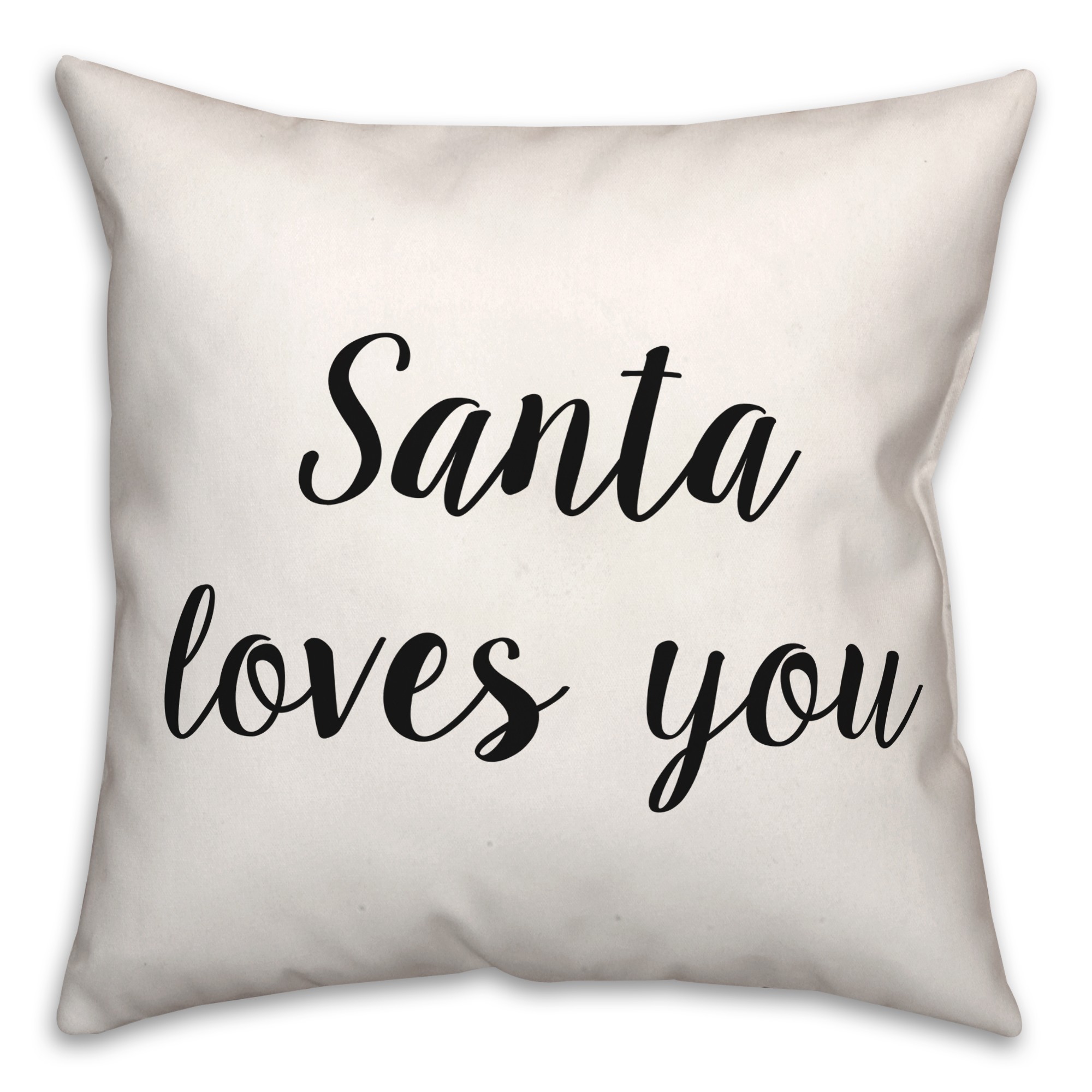 Santa Loves  18x18 Spun Poly Pillow