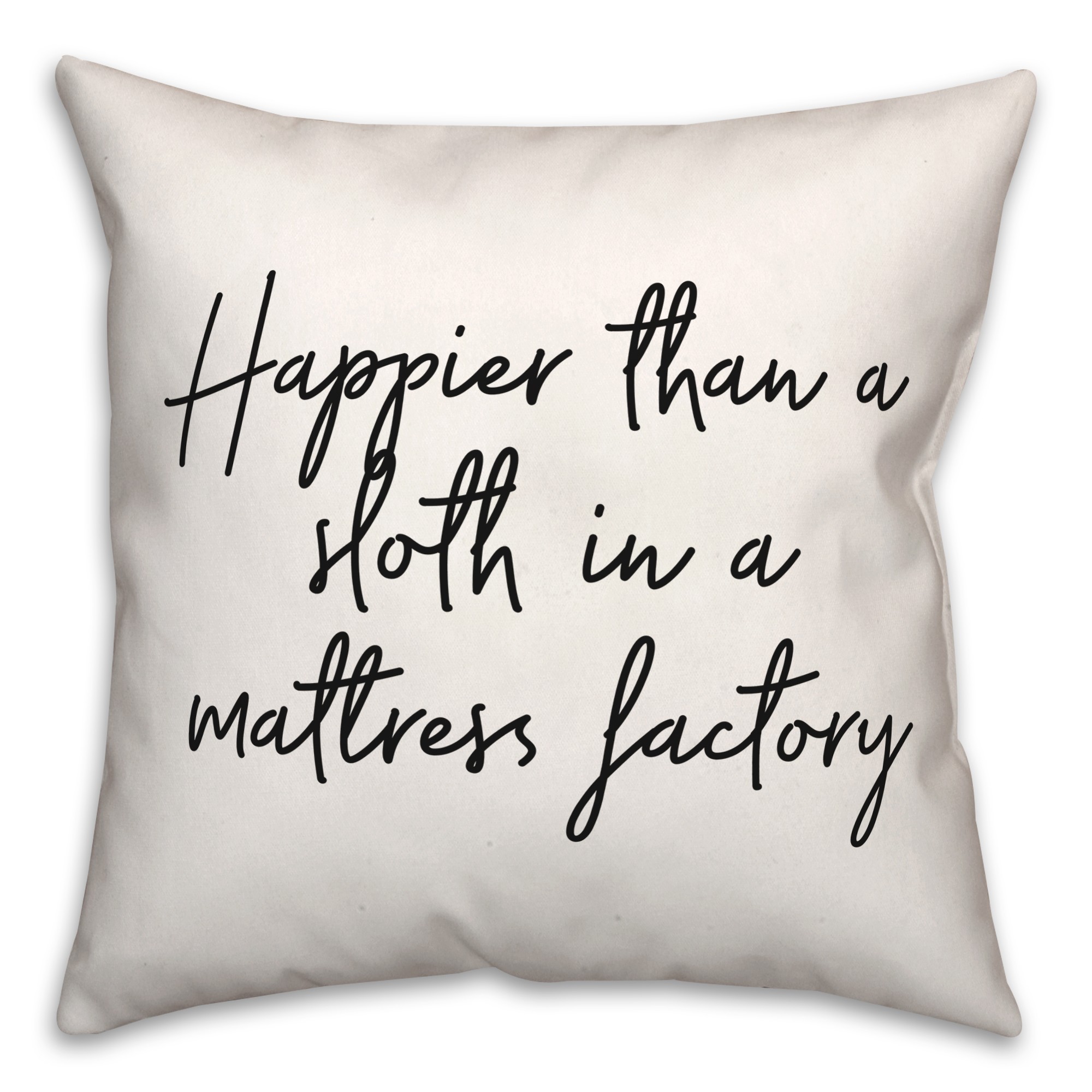 Sloth Mattress  18x18 Spun Poly Pillow