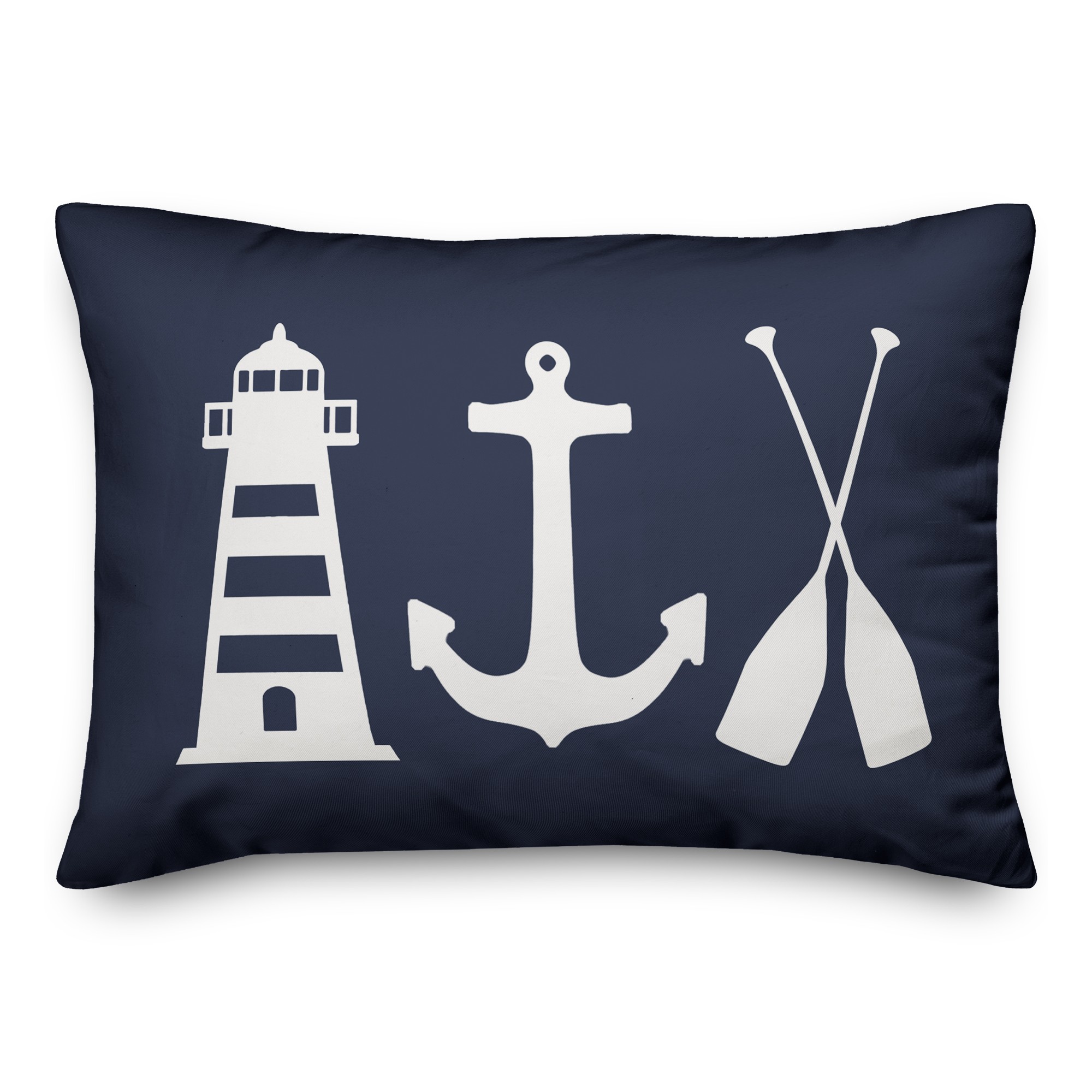 Navy Coastal Icons 14x20 Spun Poly Pillow