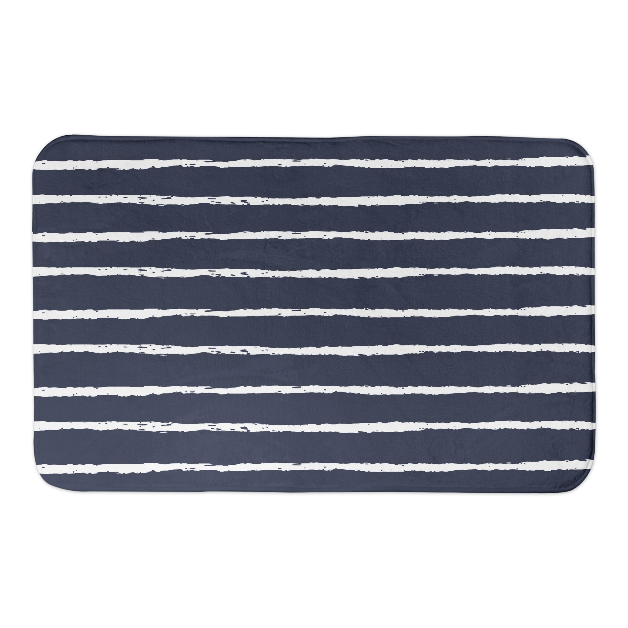 Soft Navy Stripes 34x21 Bath Mat