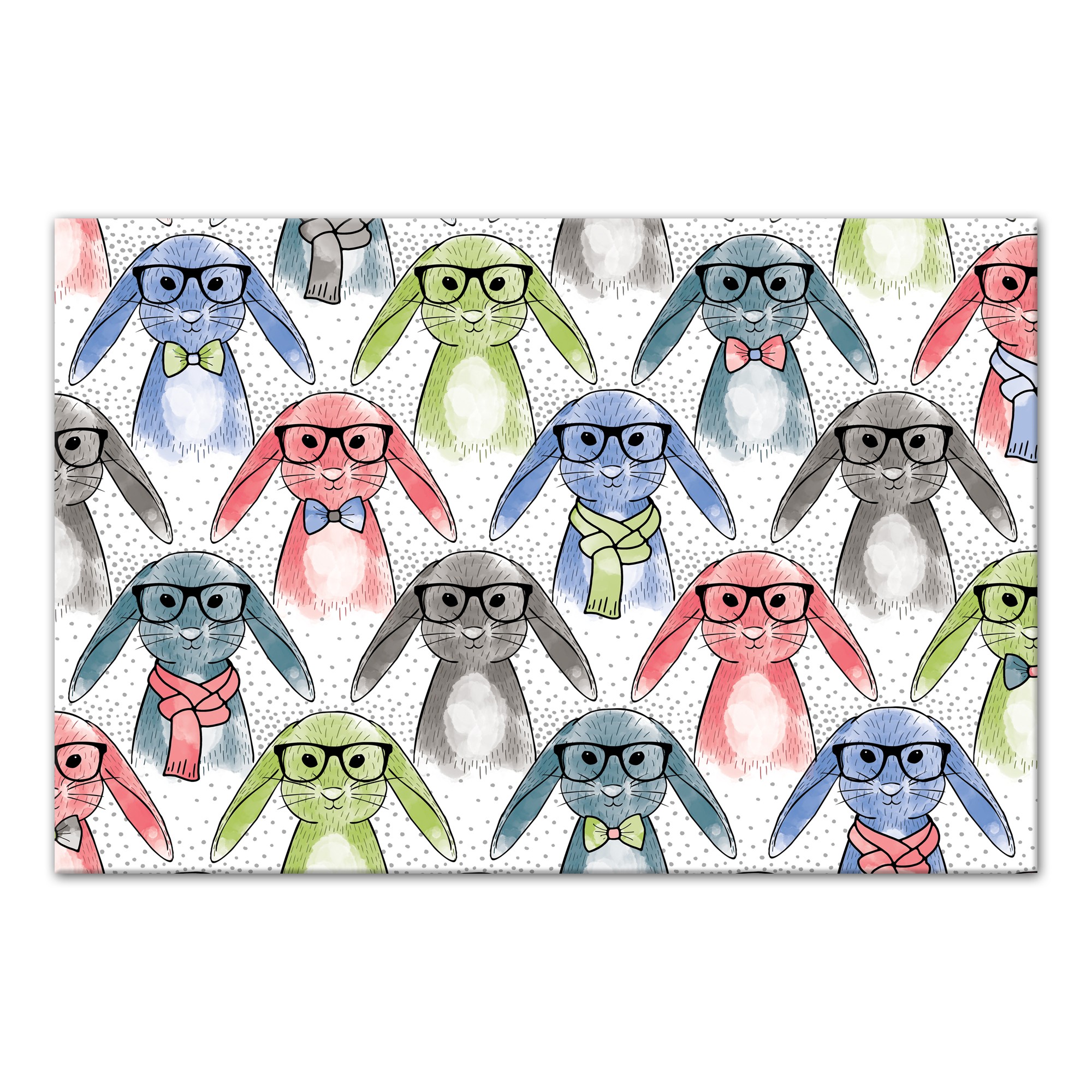 Hipster Bunnies  Wall Art