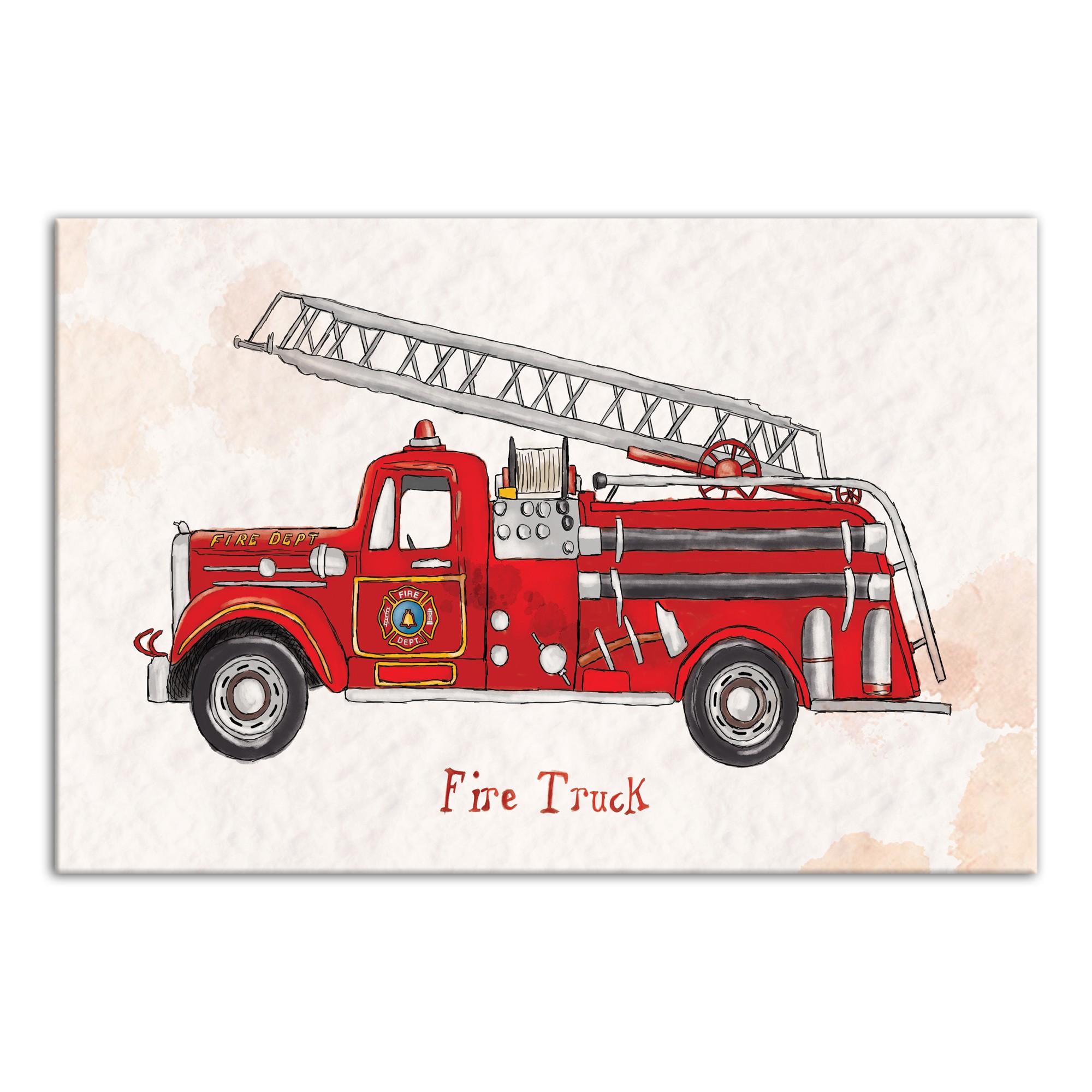 Vintage Fire Truck  Wall Art