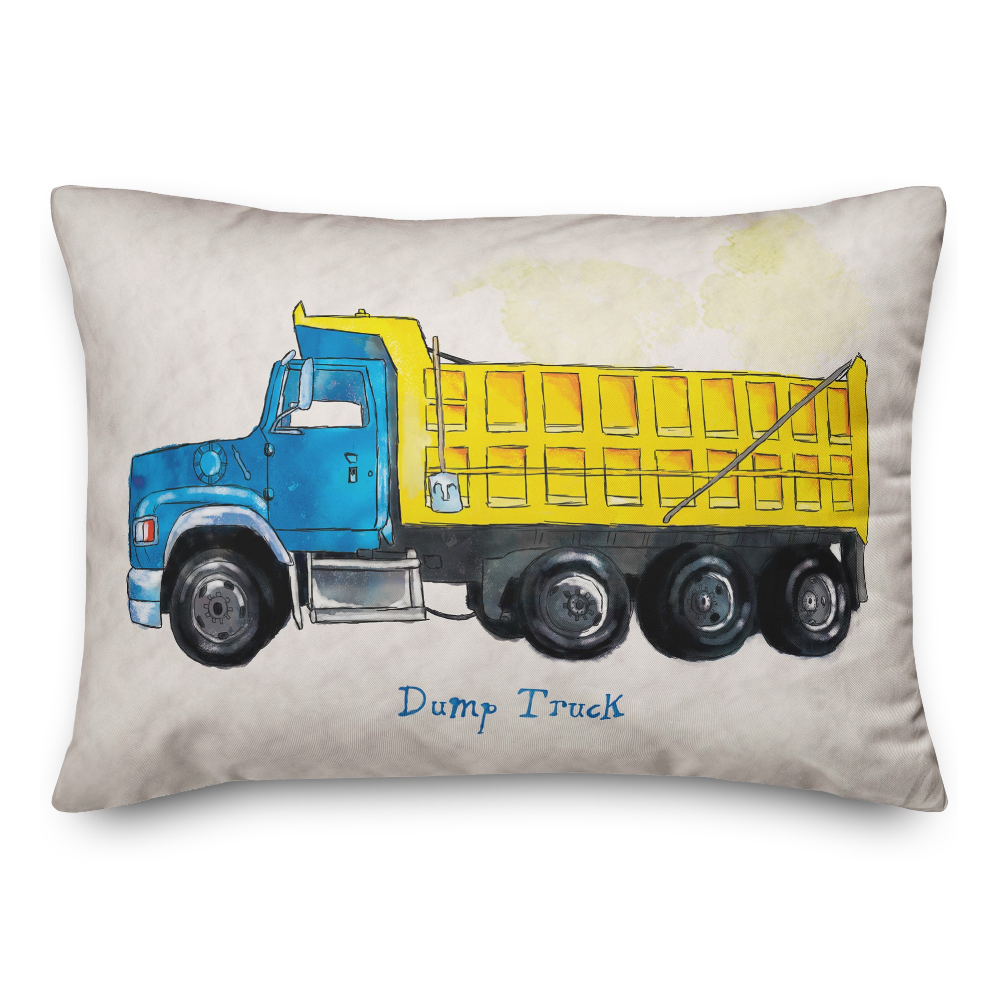 Watercolor Dump Truck  14x20 Spun Poly Pillow