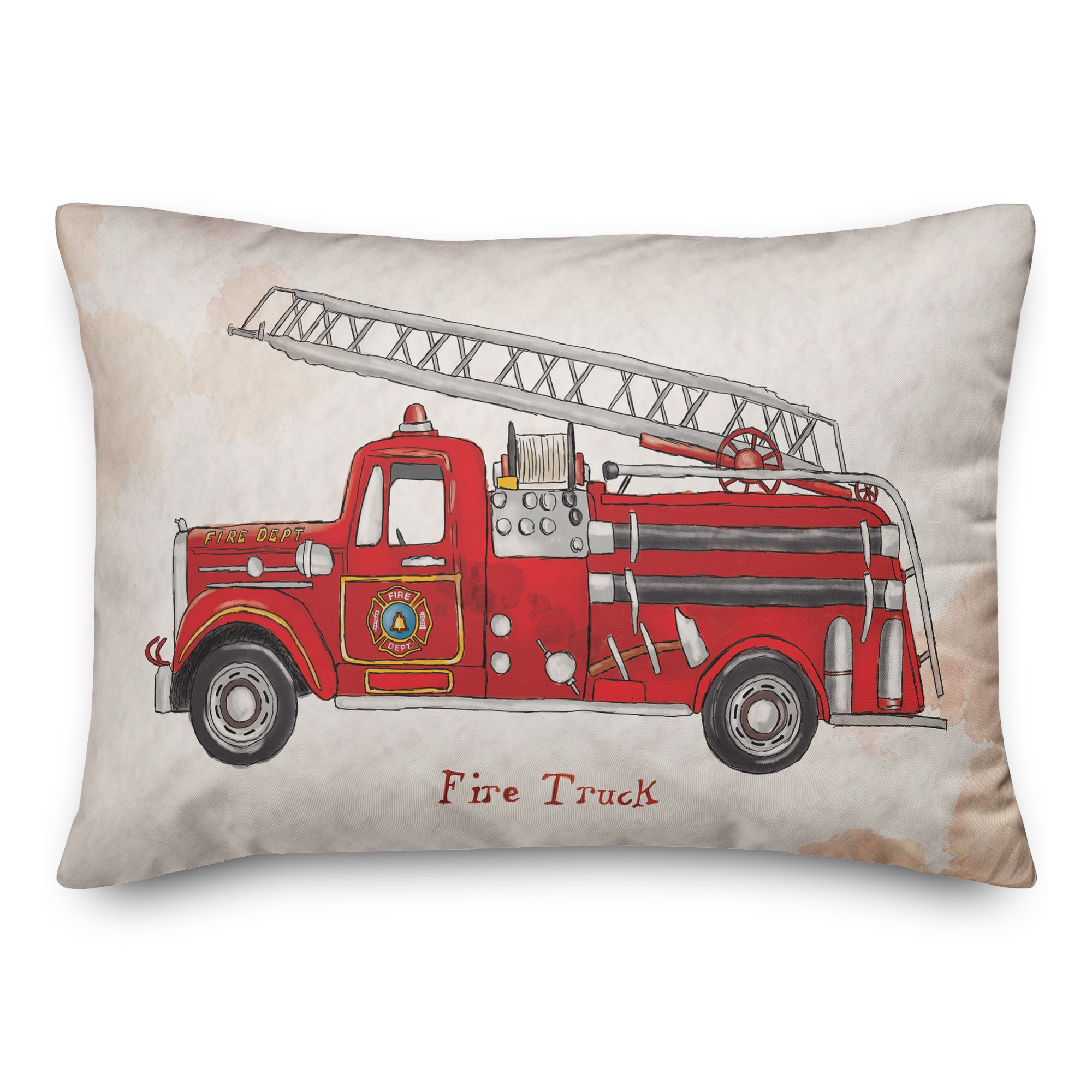 Vintage Fire Truck  14x20 Spun Poly Pillow