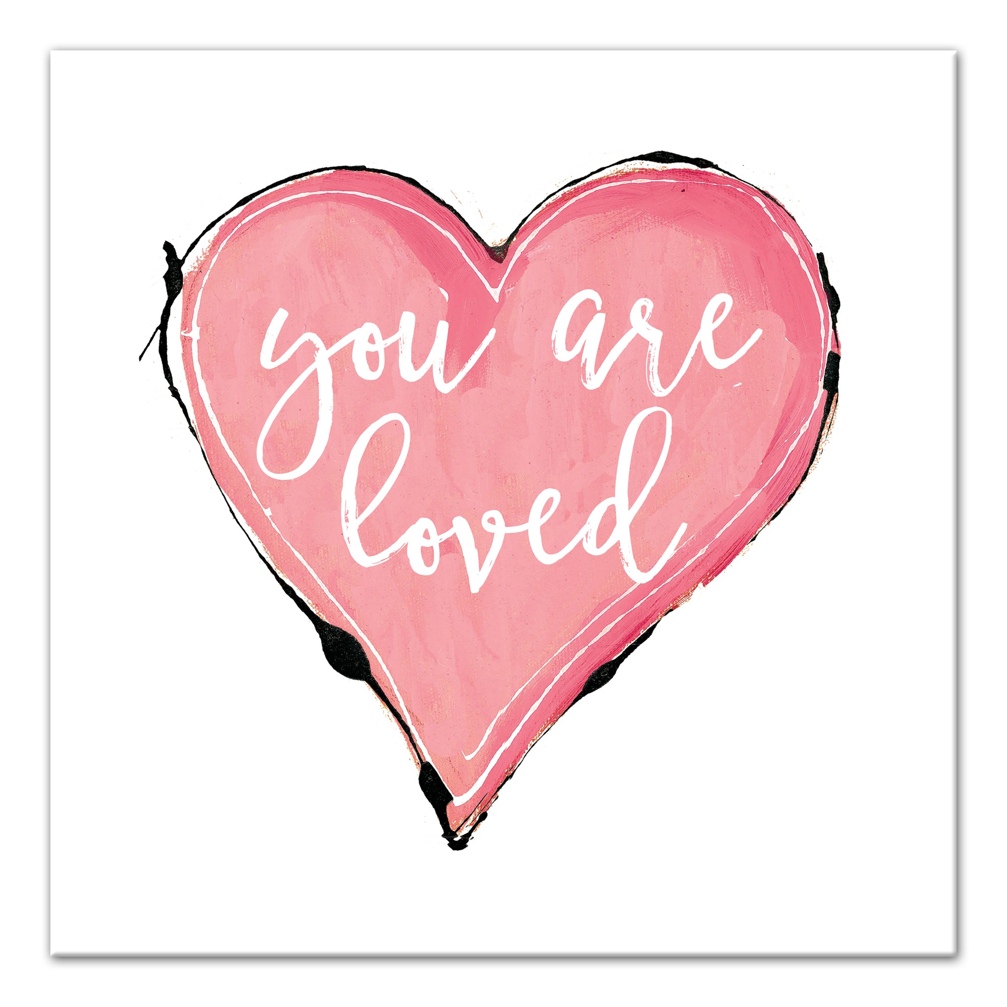 You Are Loved Painted Heart Wall Art
