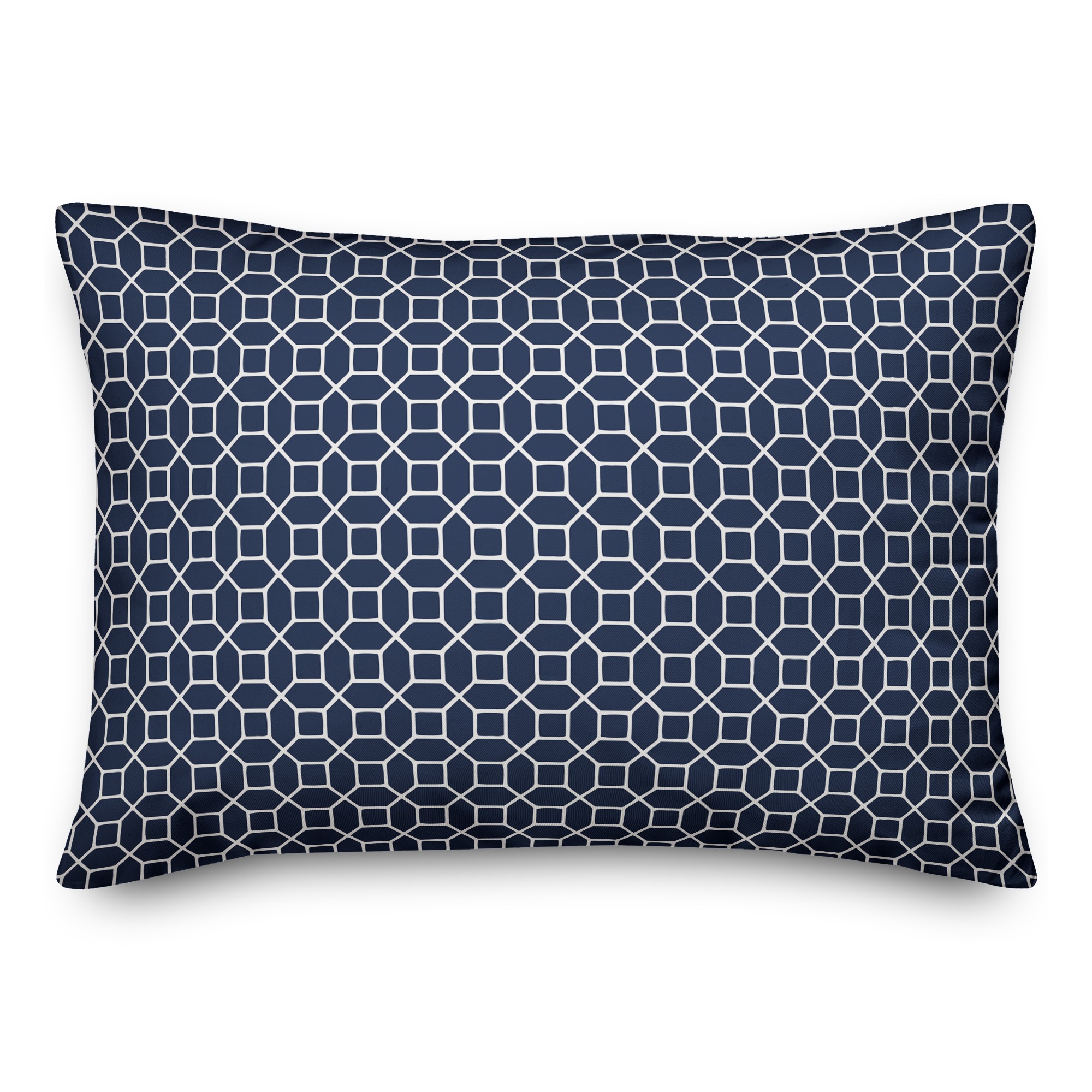 Navy Geometric Hexagon 14x20 Indoor / Outdoor Pillow