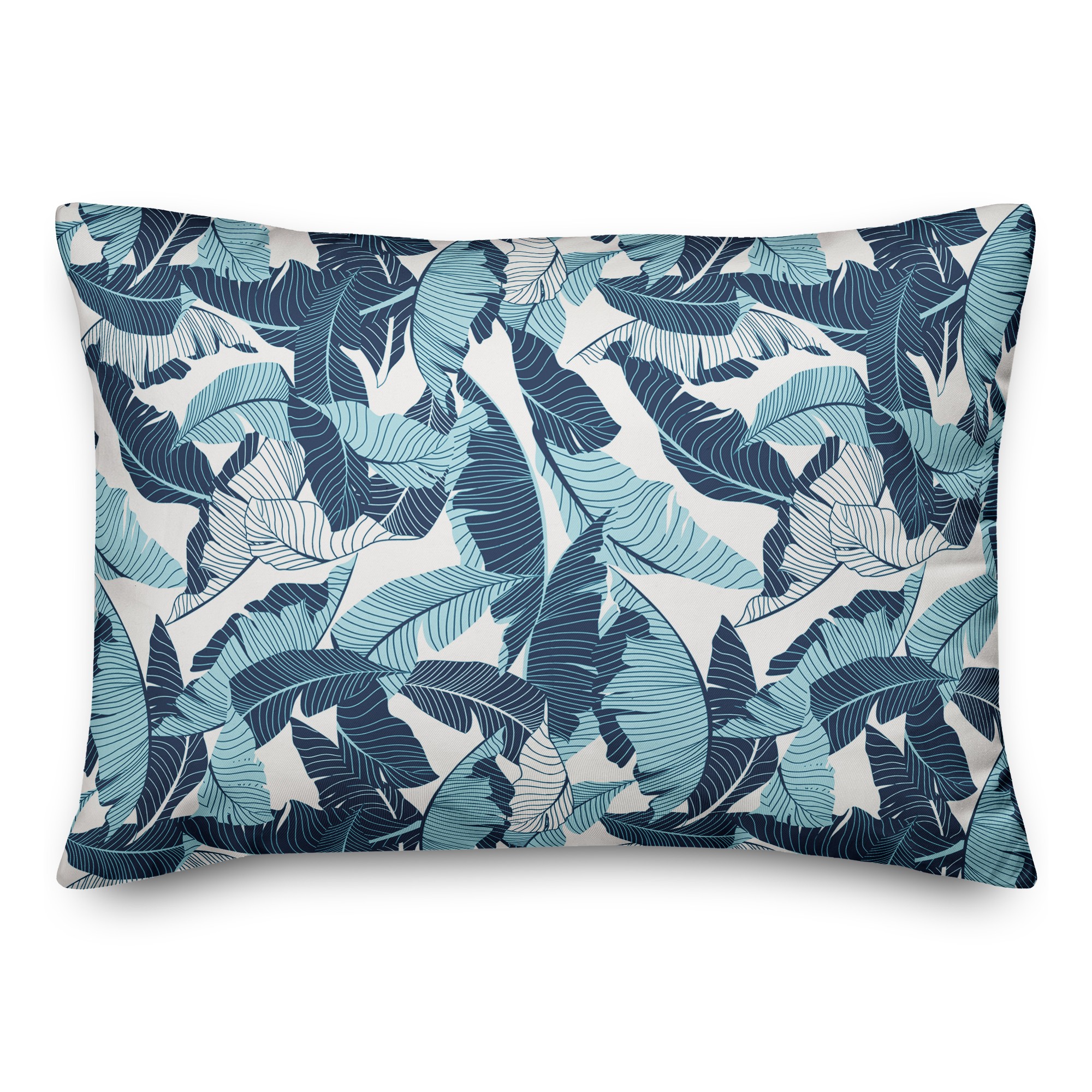 Navy Palm Pattern 14x20 Indoor / Outdoor Pillow