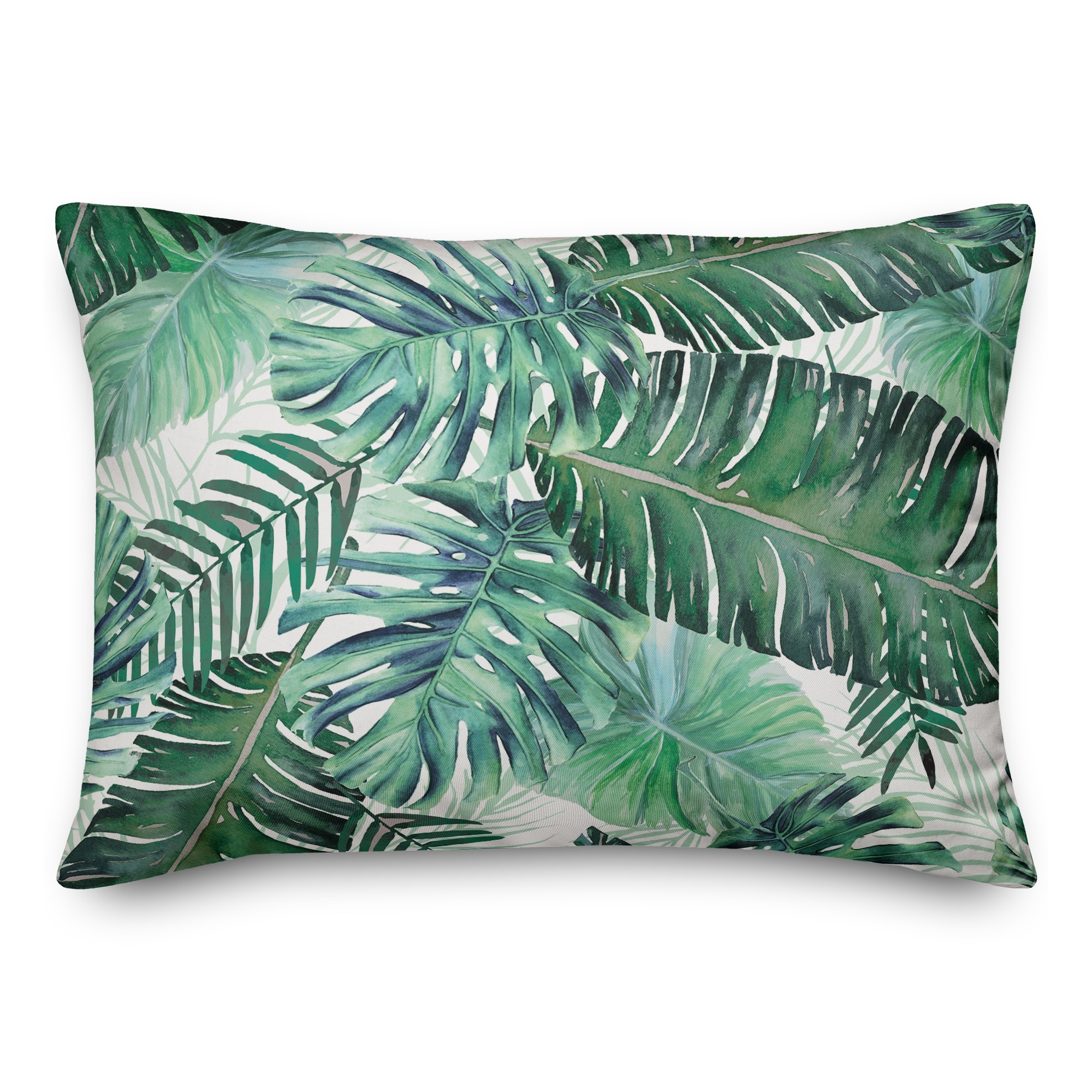 Green Palm Pattern 14x20 Indoor / Outdoor Pillow