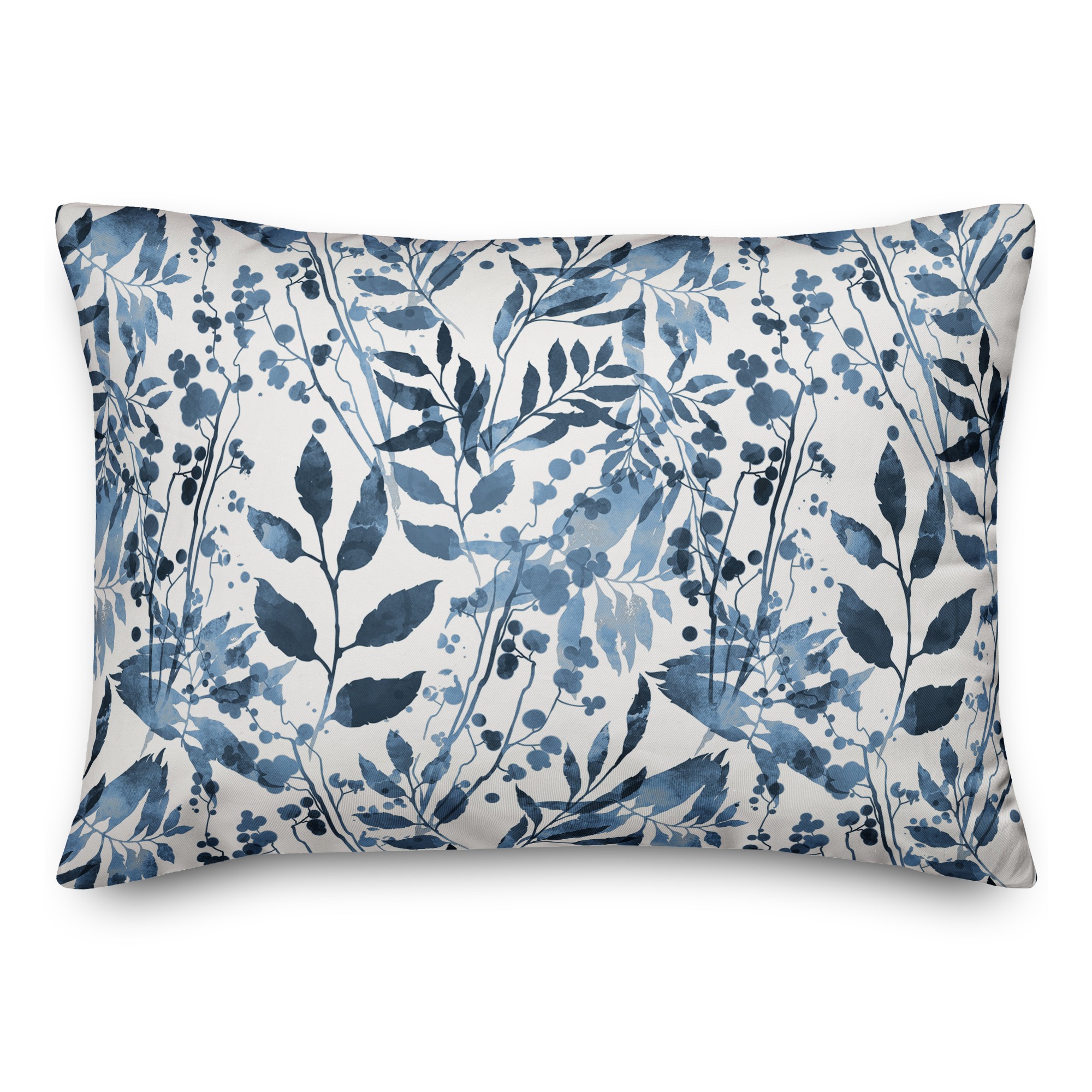 Watercolor Leaves and Berries 14x20 Indoor / Outdoor Pillow