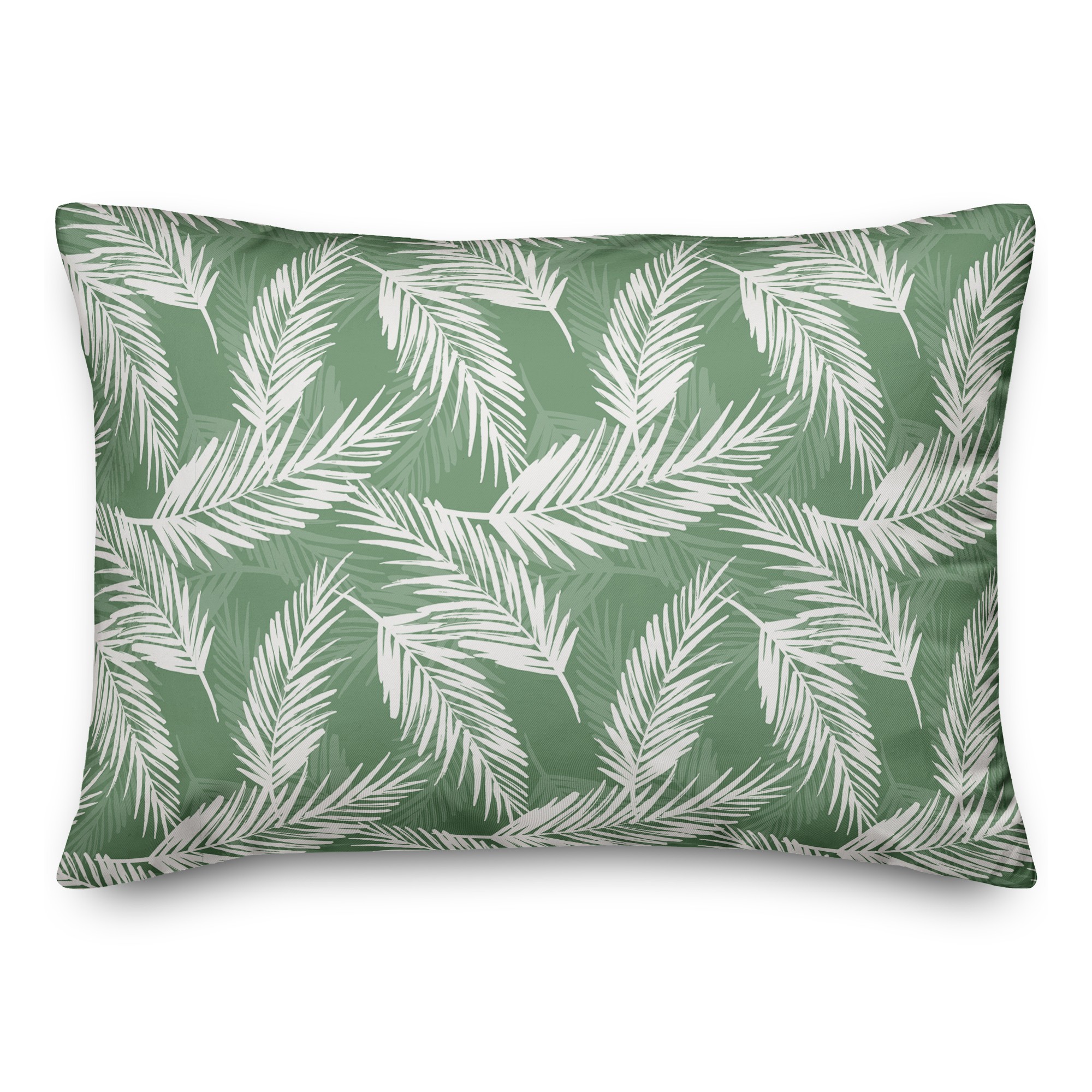 White Palm Pattern 14x20 Indoor / Outdoor Pillow