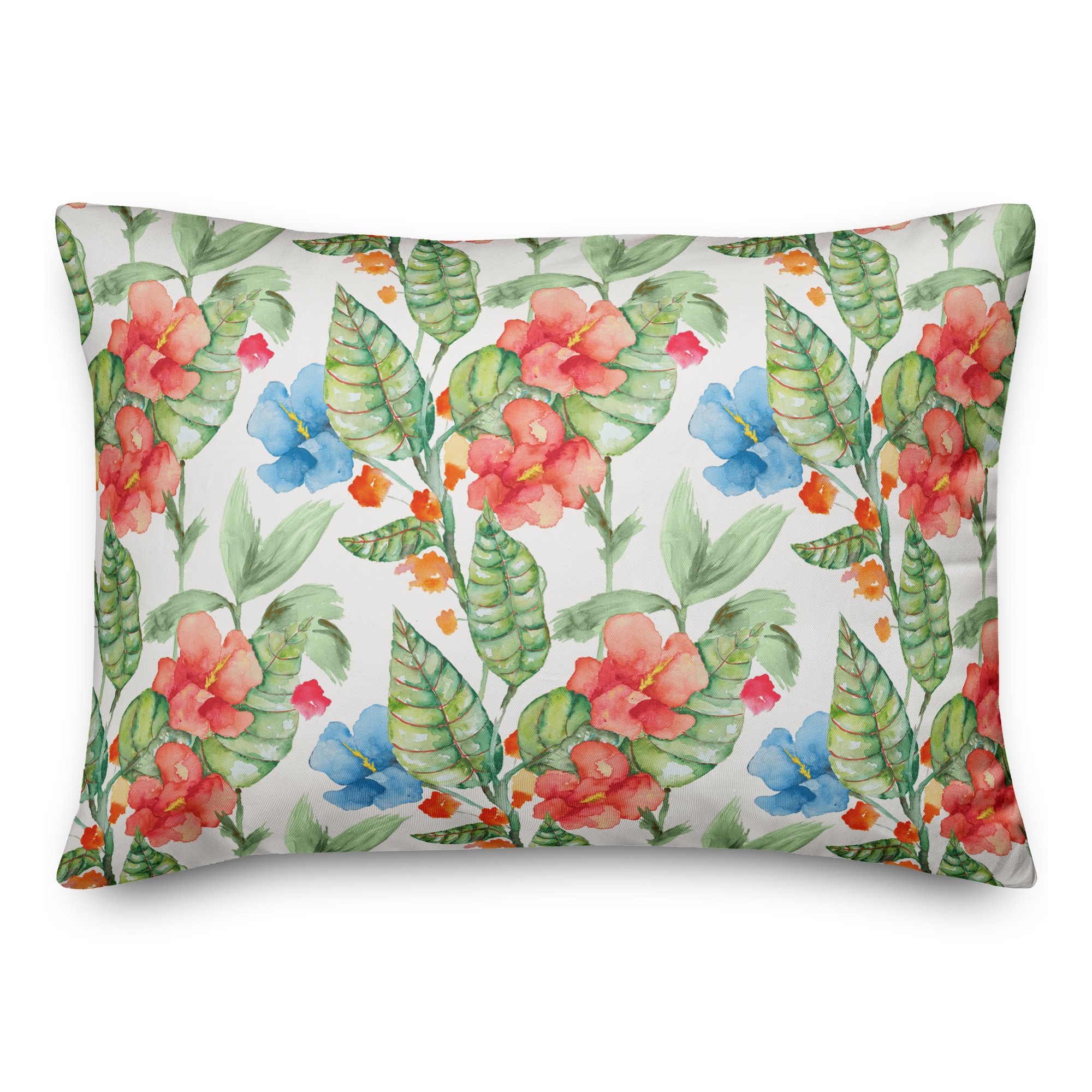 Tropical Floral Pattern 14x20 Indoor / Outdoor Pillow