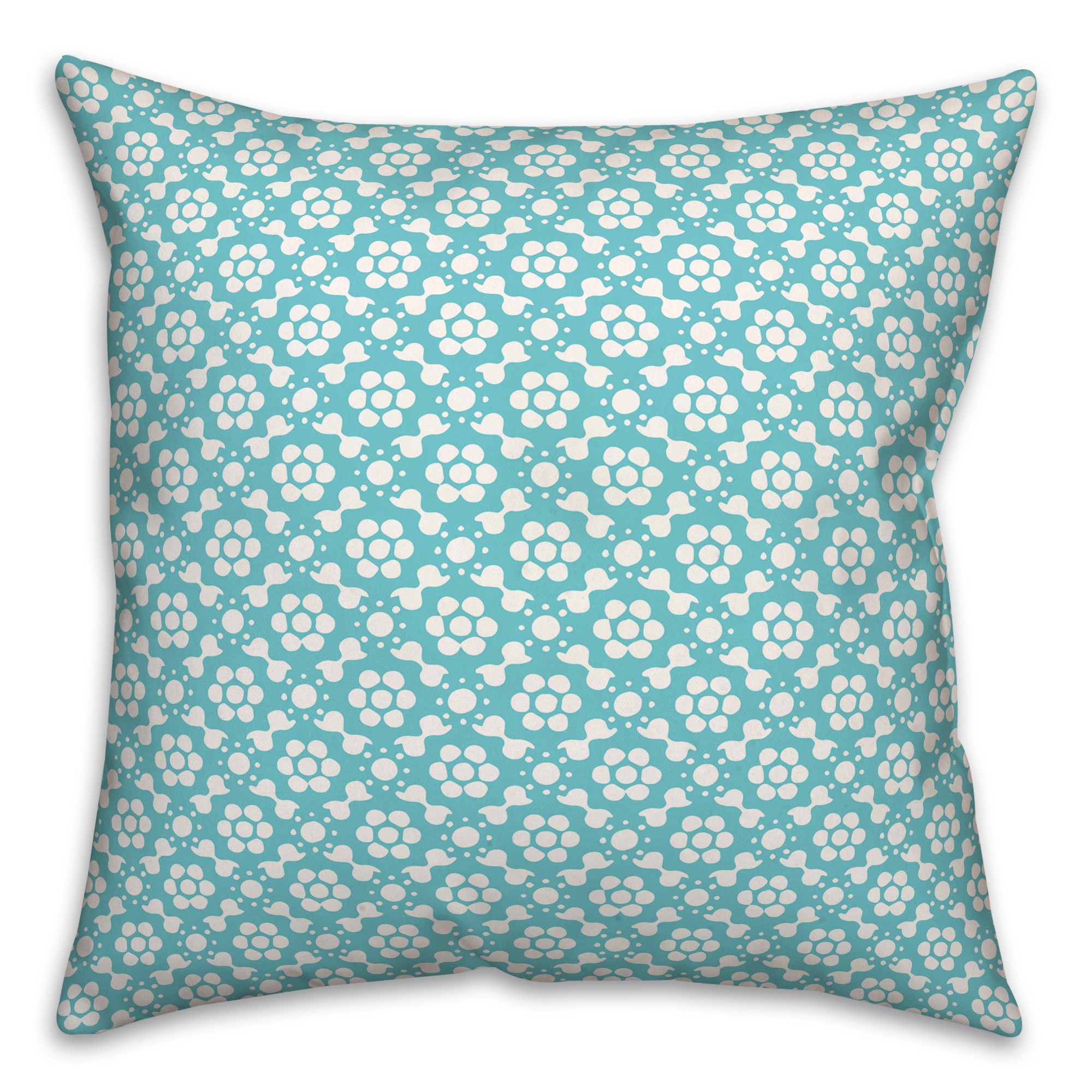 Blue Folk Pattern 18x18 Indoor / Outdoor Pillow
