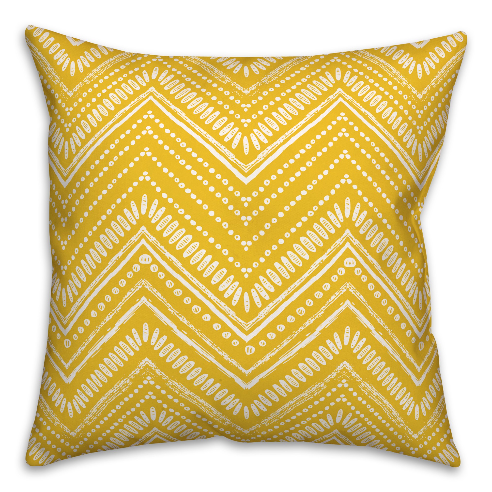 Yellow Aztec Chevron 18x18 Indoor / Outdoor Pillow