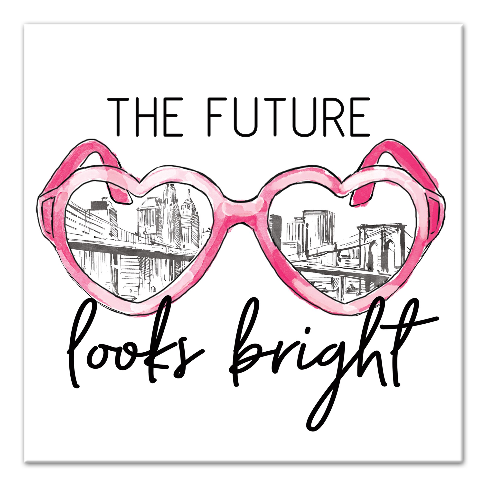 The Future Looks Bright Sunglasses 12x12 Canvas Wall Art