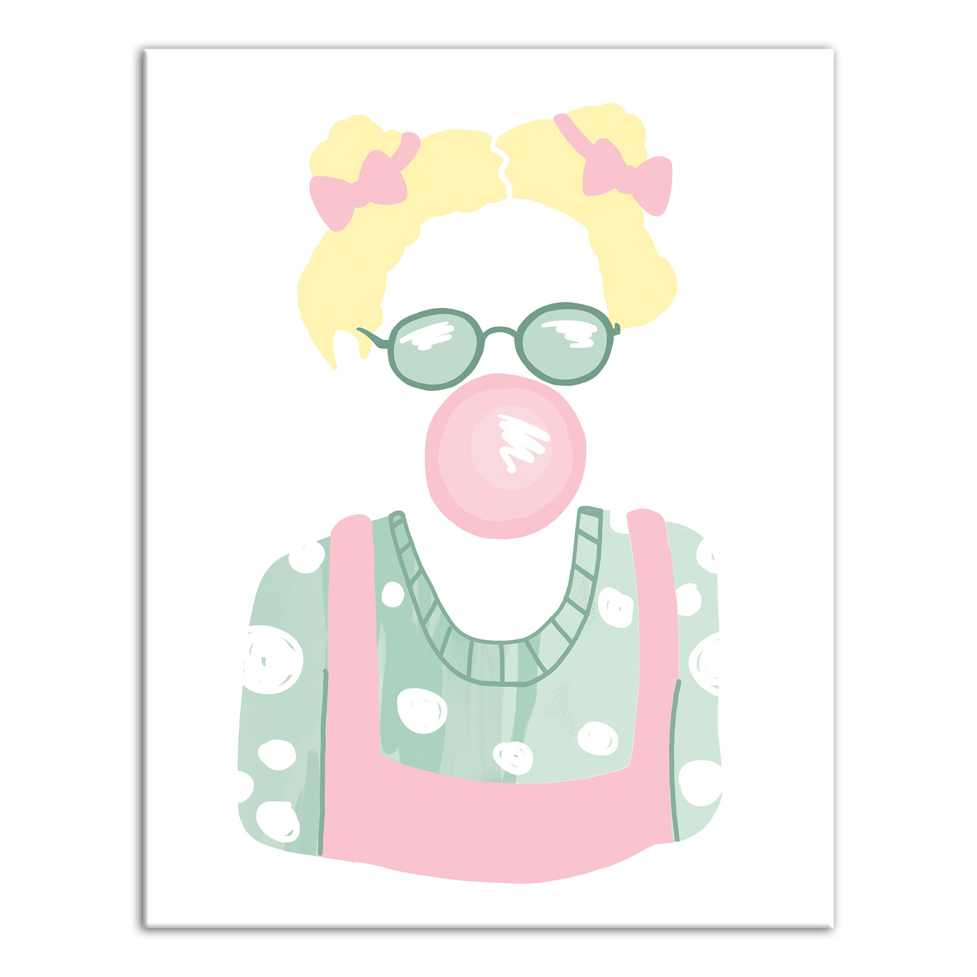 Bubblegum Girl 11x14 Canvas Wall Art